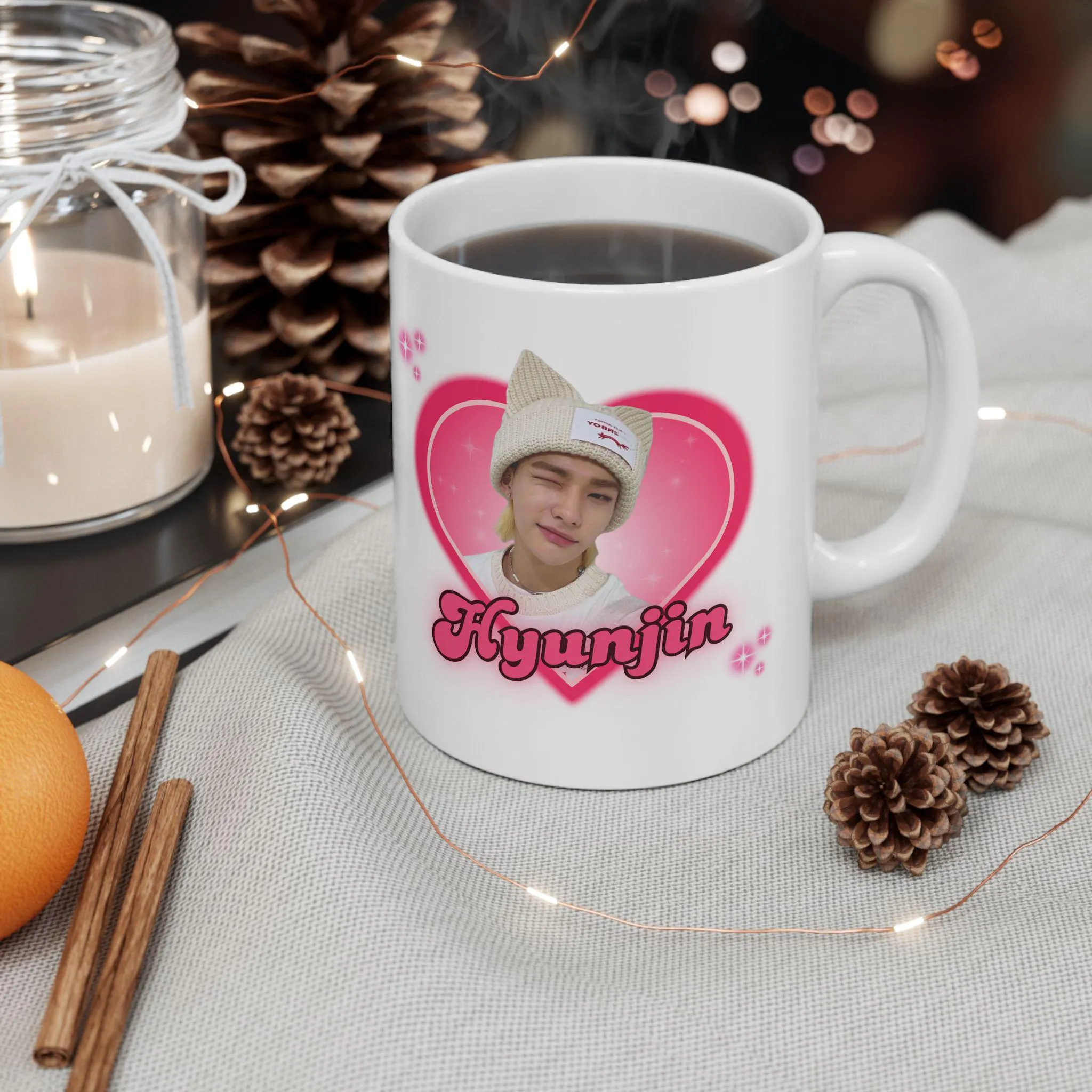 Kpop Idol Hyunjin Graphic Mug On Kitchen Counter