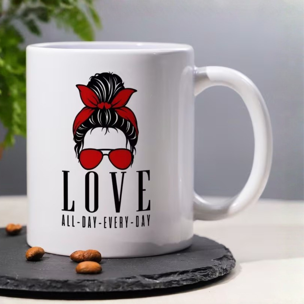 1pc, 3A Grade, Funny Humorous Coffee Mug with love all day,every day Pattern for swift fans