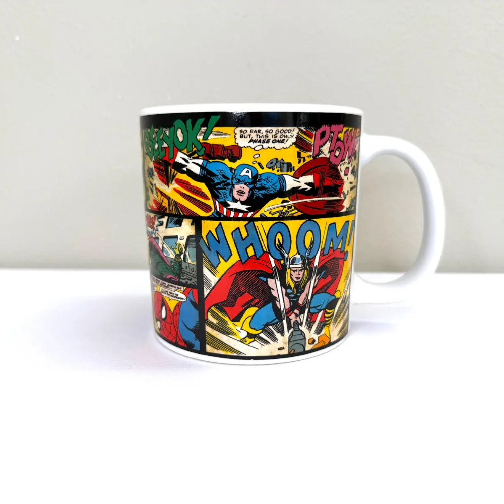 Captain America Thor Spider Man Comic Strip Mug