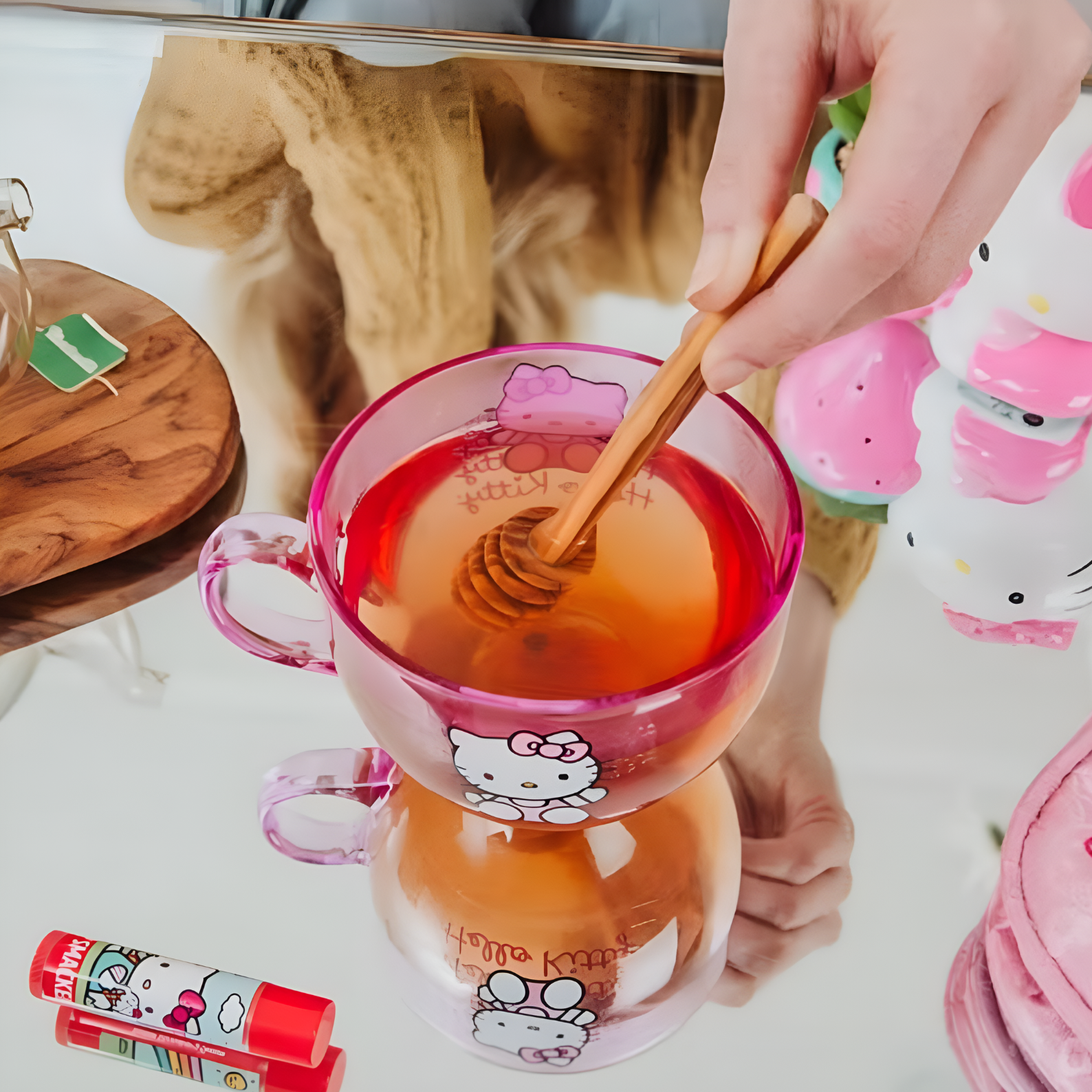 Silver Buffalo Sanrio Hello Kitty Pink Glass Mug
