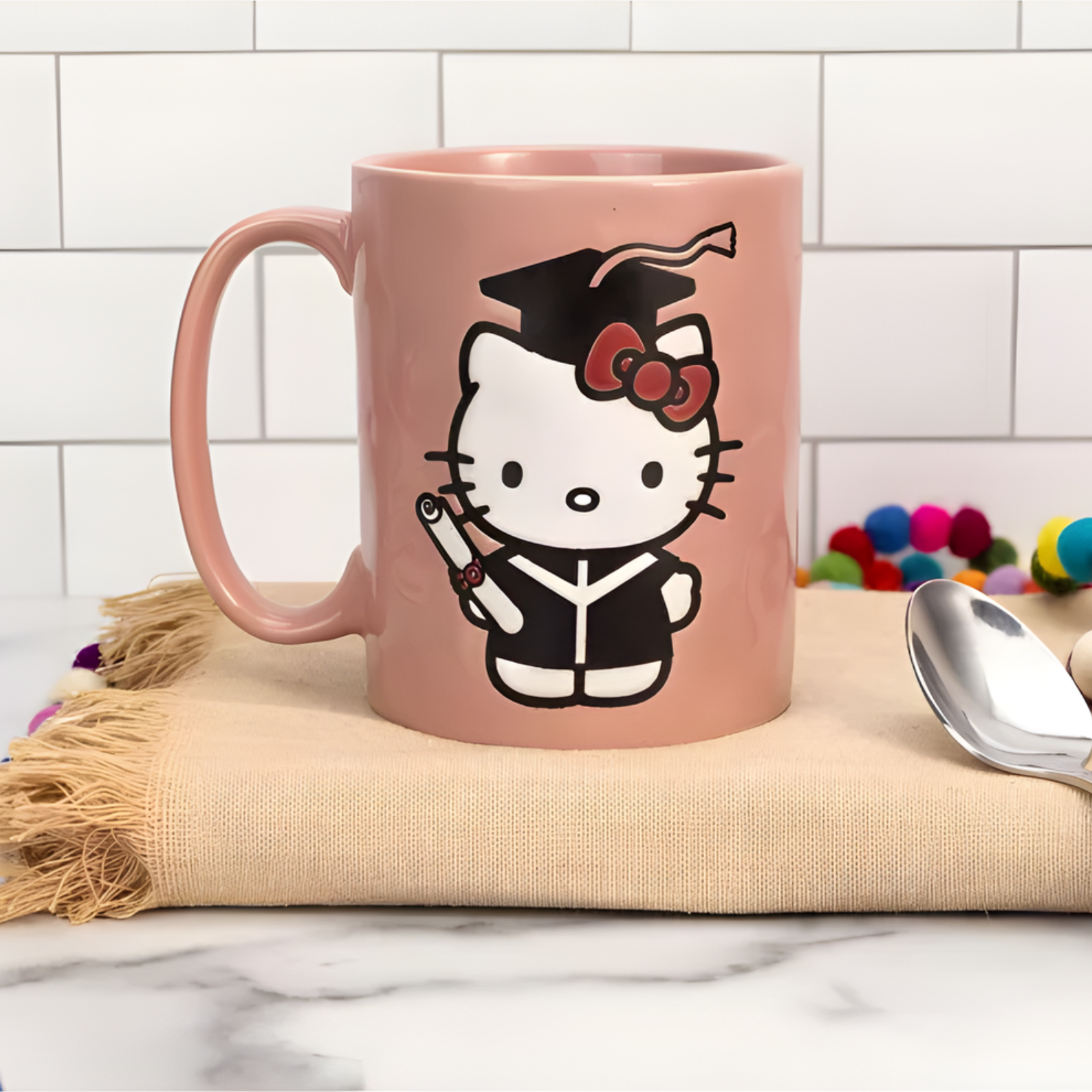 Silver Buffalo Sanrio Hello Kitty Graduation Ceramic Pottery Mug