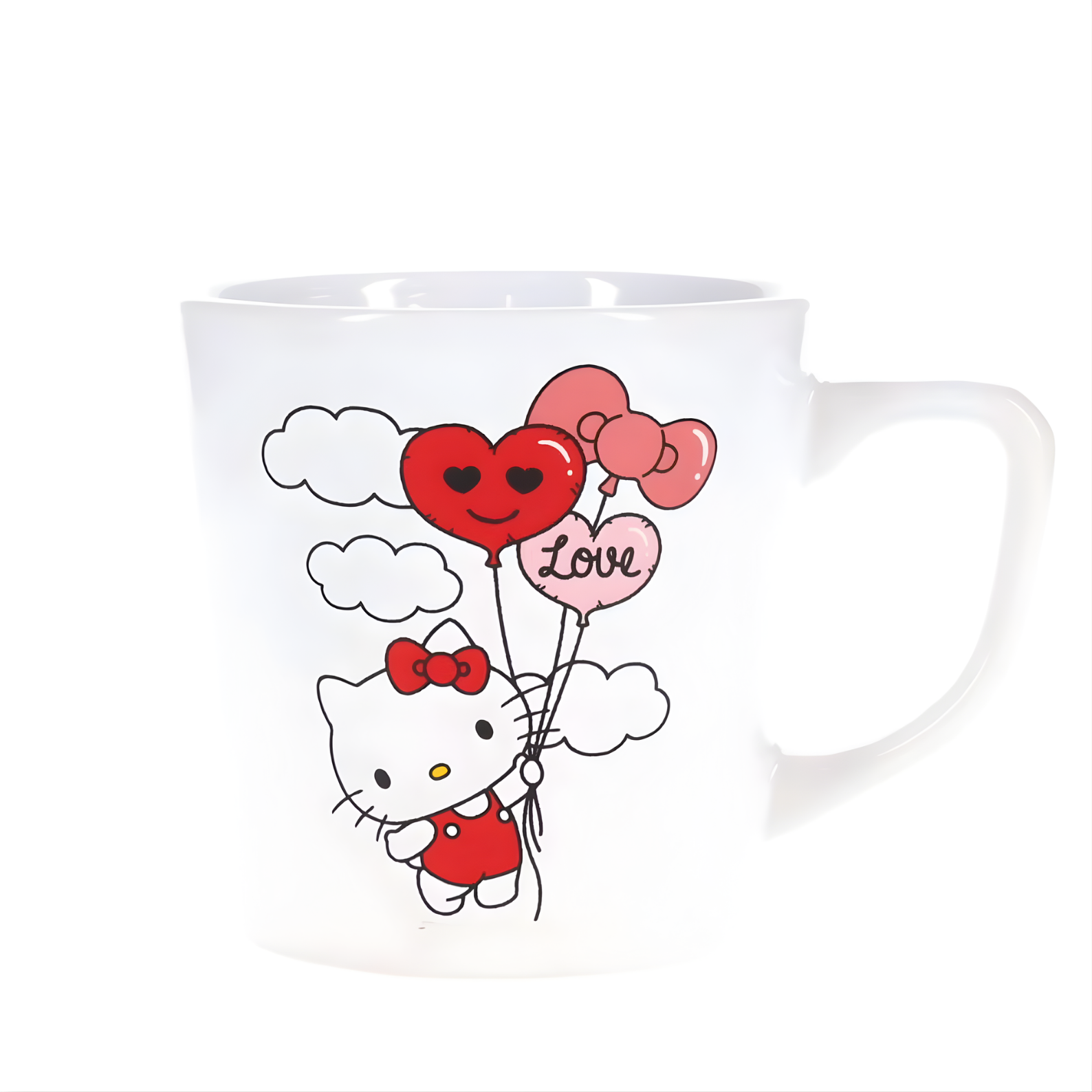 Silver Buffalo Sanrio Hello Kitty Love Balloon Wide Rim Ceramic Latte Mug