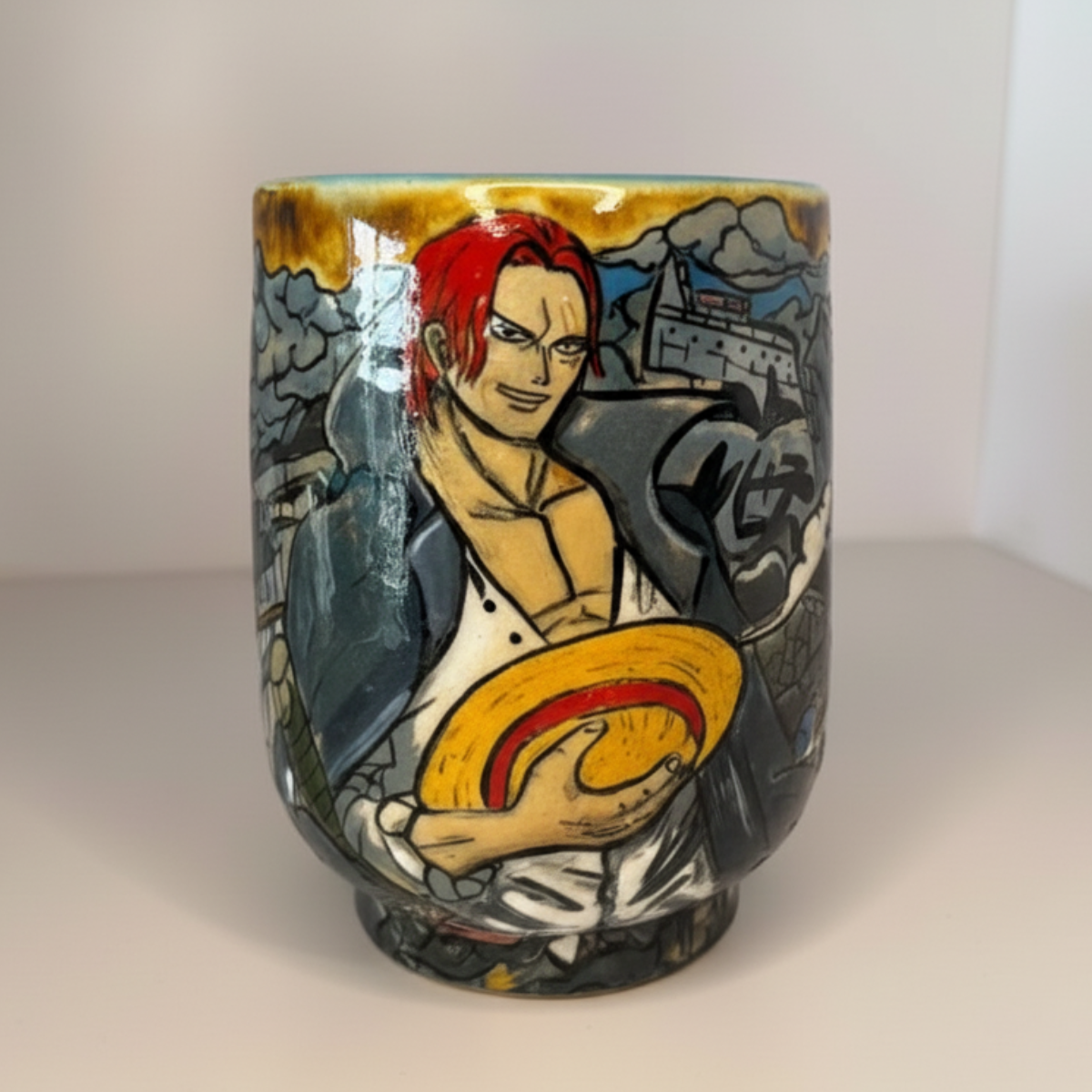 Handcrafted Anime Pirate Character Themed Ceramic Coffee Mug