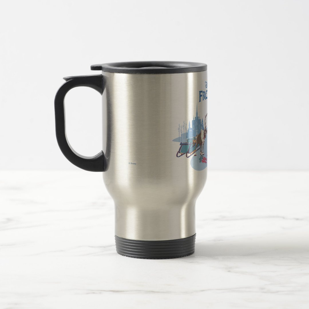 Frozen Blue Pastel Travel Mug Sven Anna Elsa Olaf Coffee Cup
