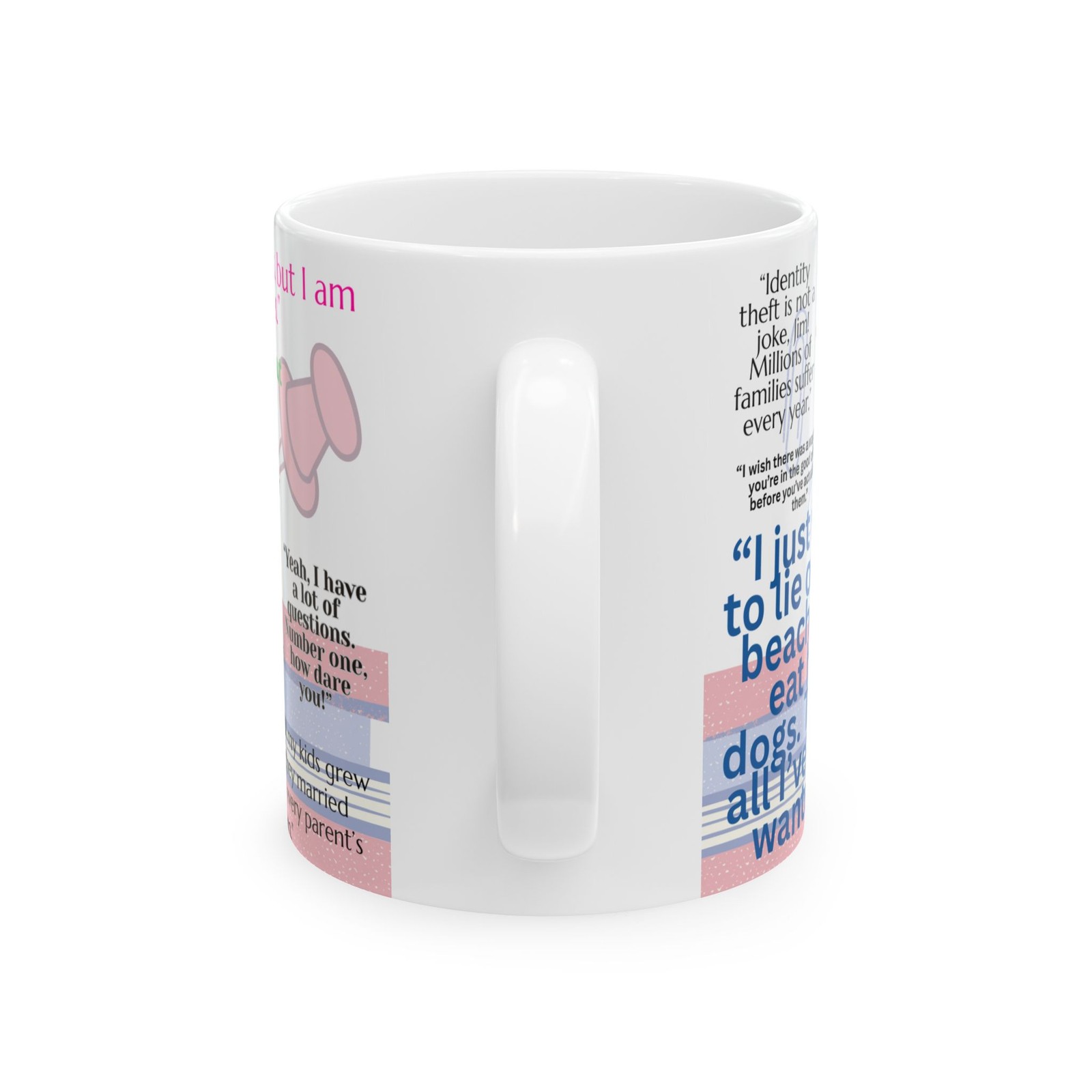 Back View Of The Office Quotes Mug Showing Identity Theft Quote