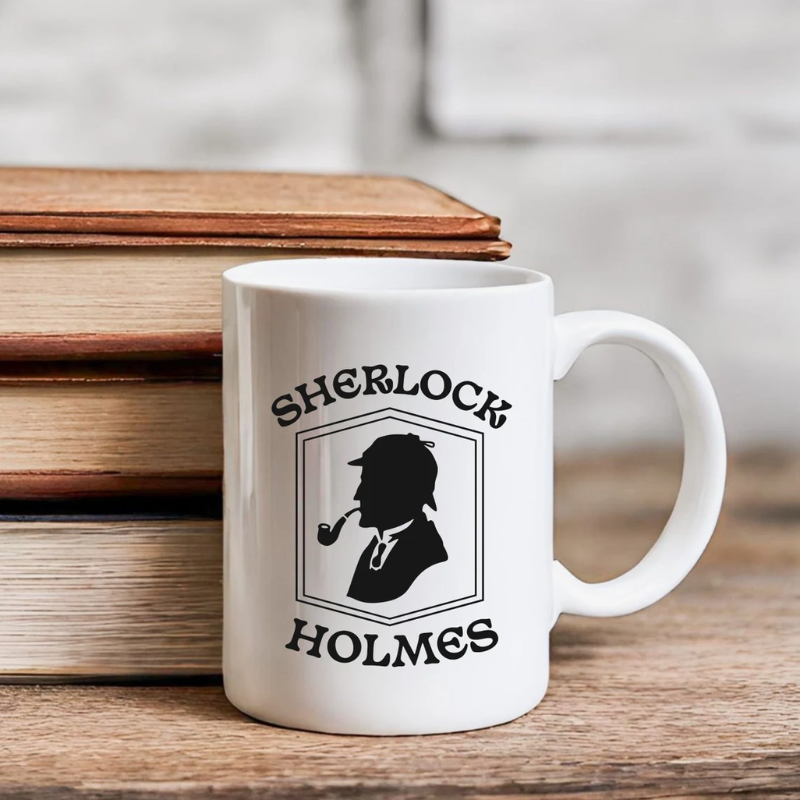 Sherlock Holmes Silhouette Ceramic Baker Street Mug