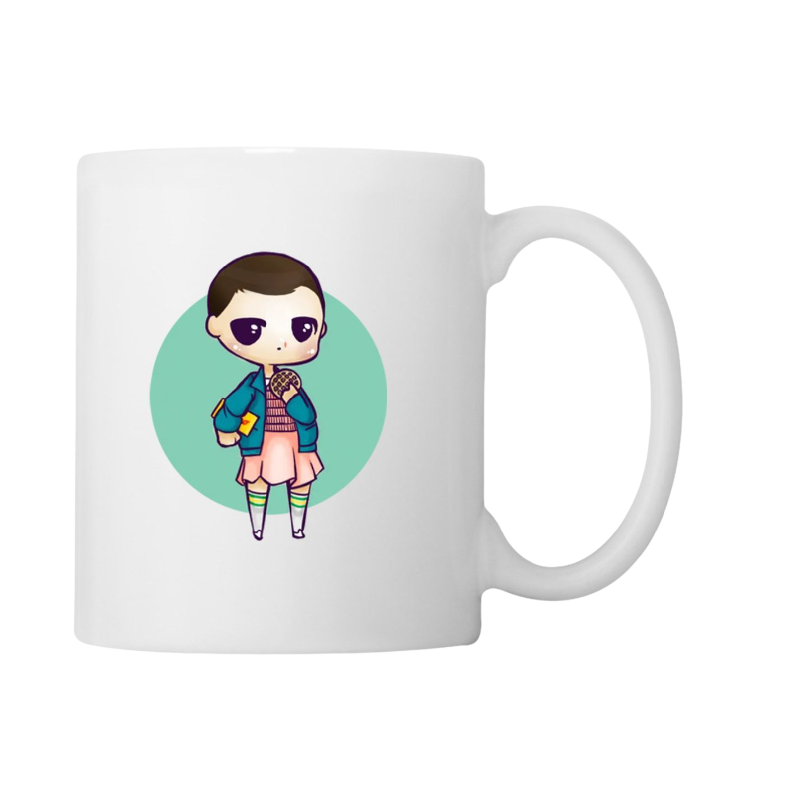 Stranger Things Cute Eleven Hand Draw Design on Coffee Mug