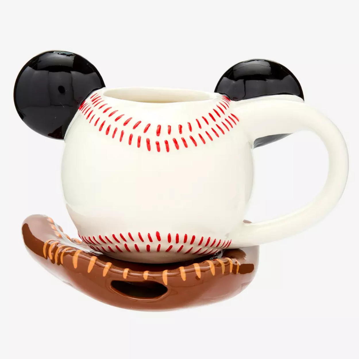 Mickey Mouse Baseball Themed Ceramic Mug And Saucer Set