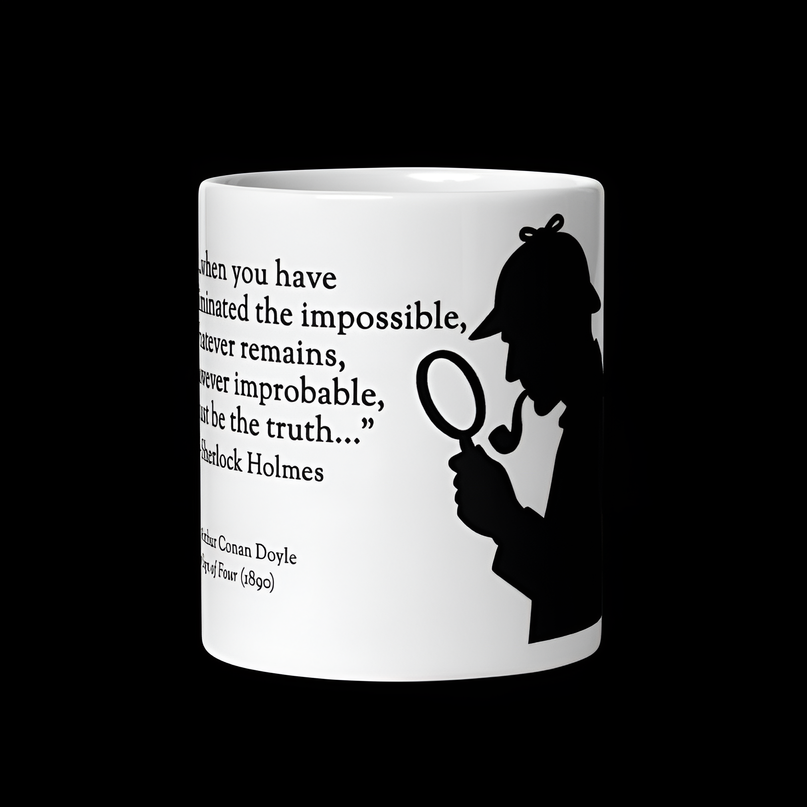 Sherlock Holmes Detective Silhouette Quote Ceramic Mug