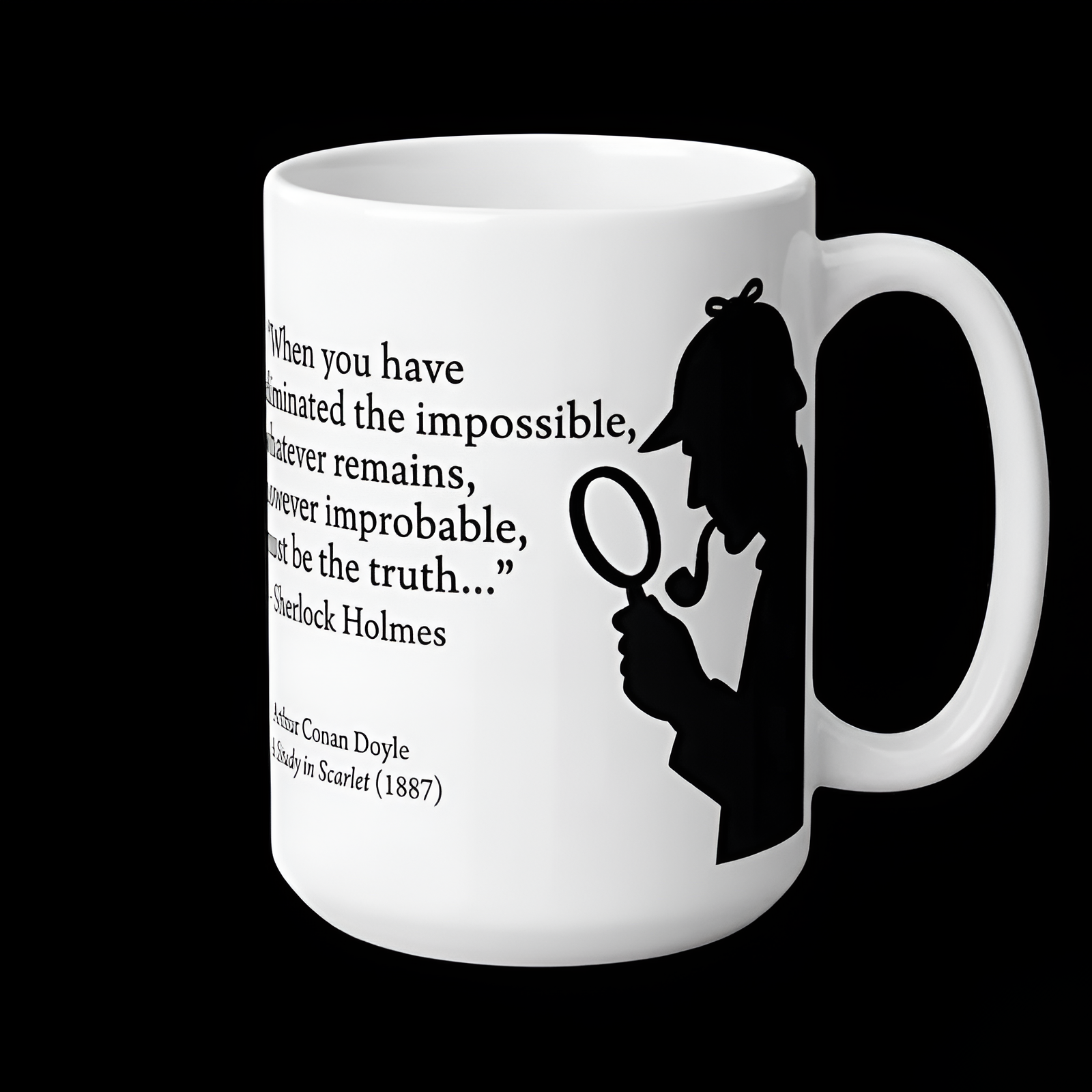 Sherlock Holmes Detective Silhouette Quote Ceramic Mug