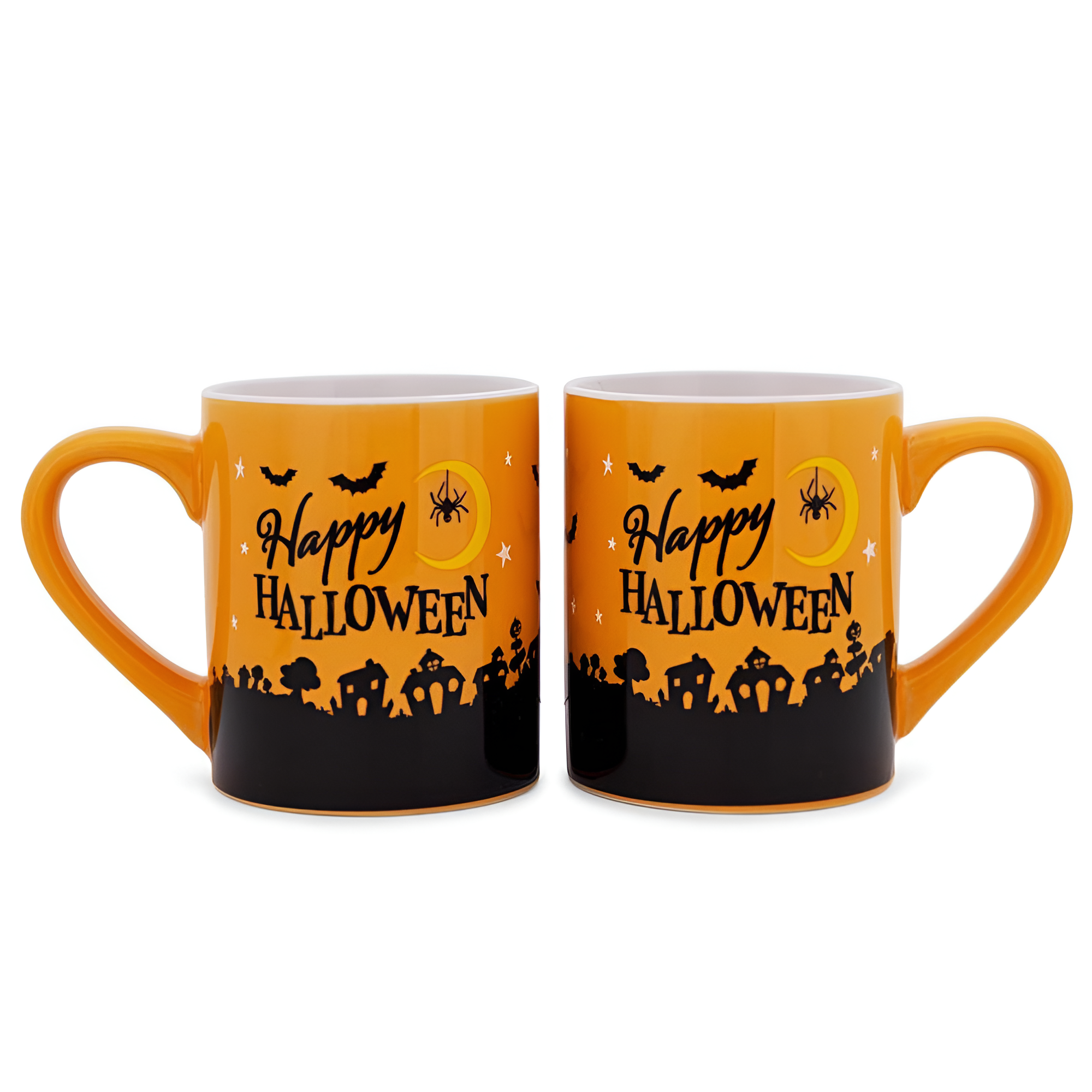 Set of 2 Halloween Mickey and Minnie Mouse 14-Ounce Ceramic Mugs 