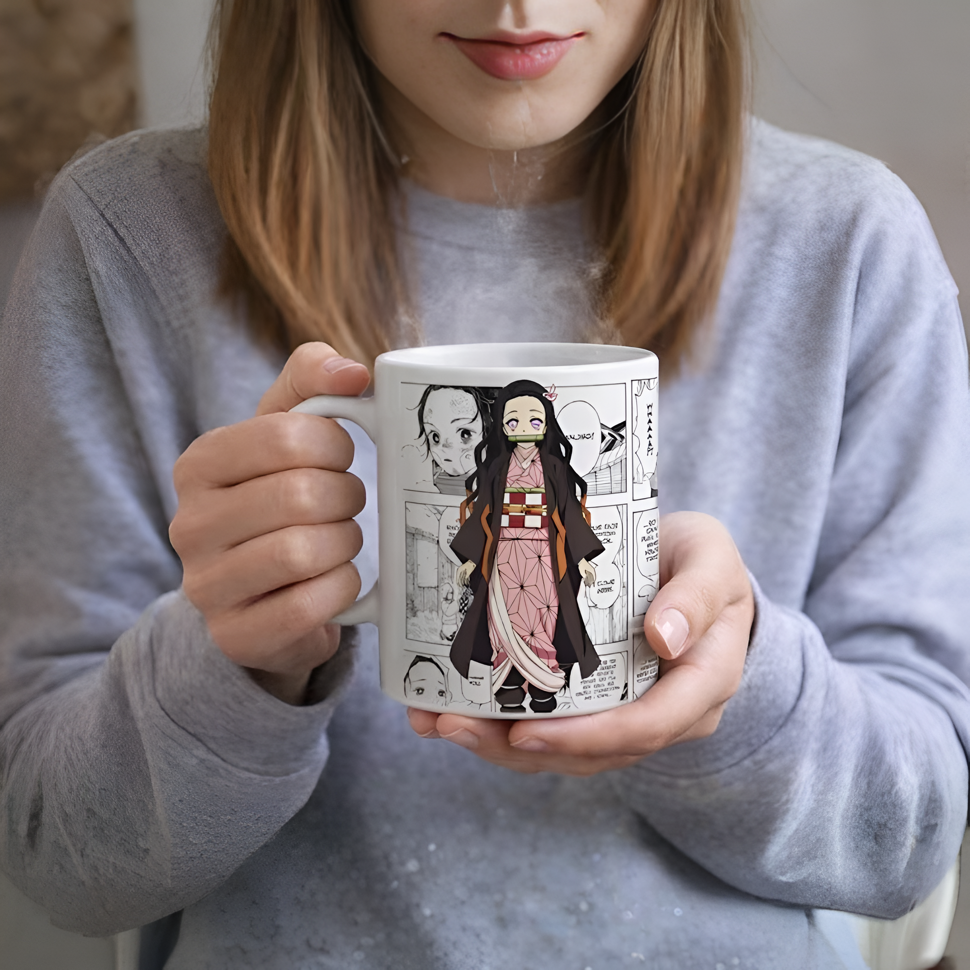 Nezuko Kamado Inspired Coffee Mug, Demon Slayer Fan Gift