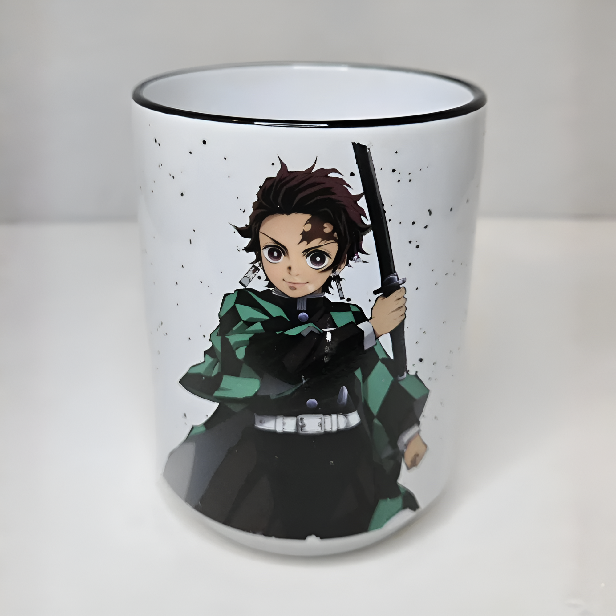 Demon Slayer Anime Tanjiro Kamado Sipping Coffee Tea Cup