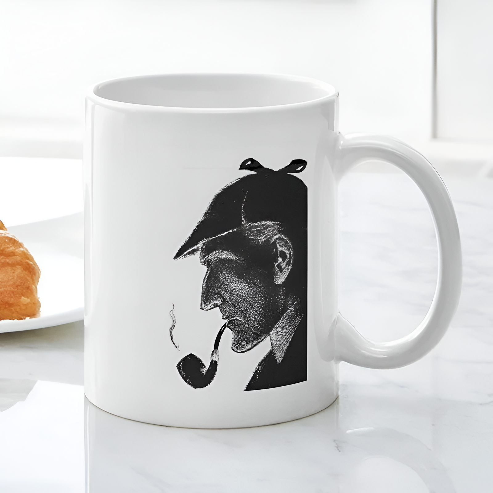Sherlock Holmes Smoking Pipe Portrait Classic Coffee Mug