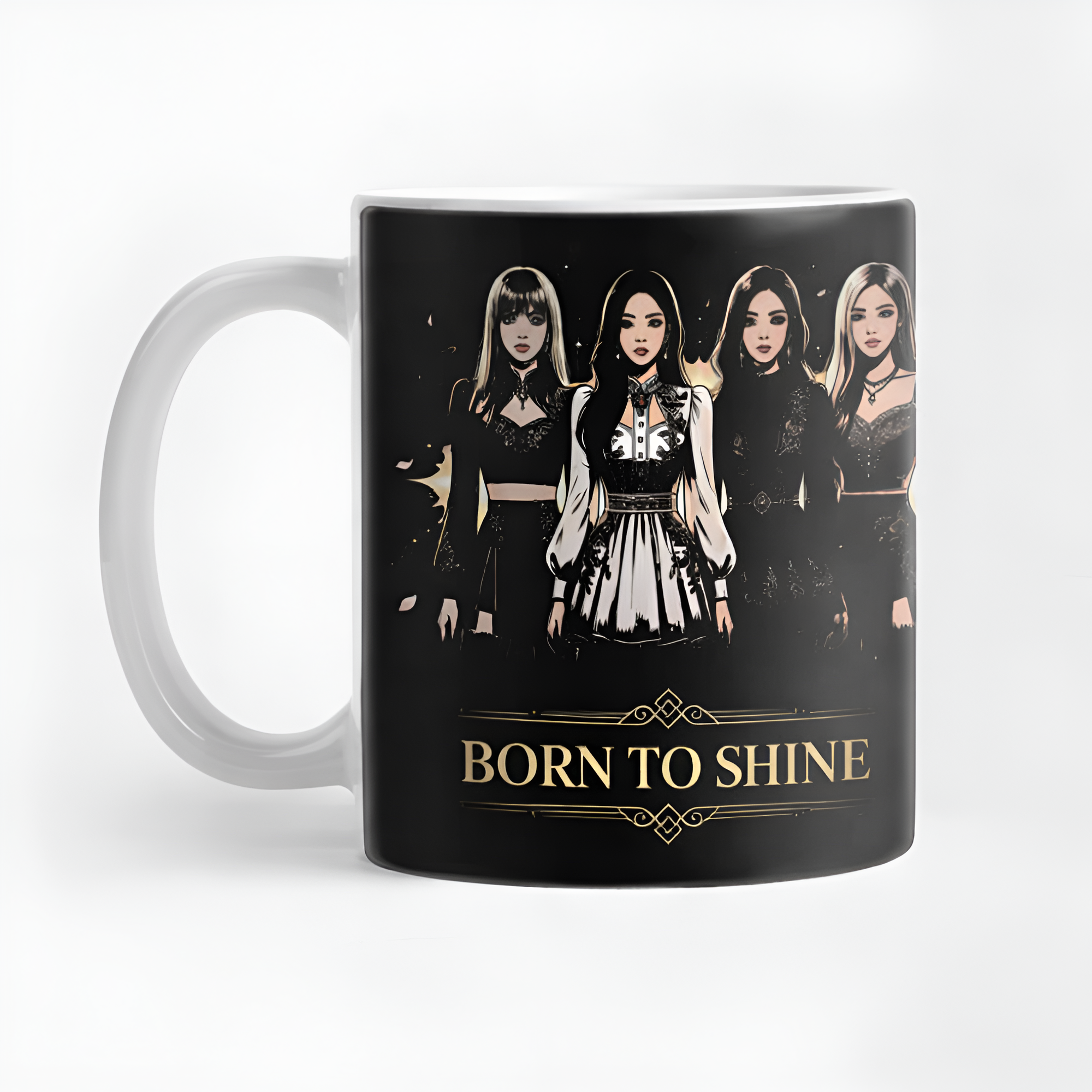 Blackpink Slogan Graphic Dark Ceramic Mug