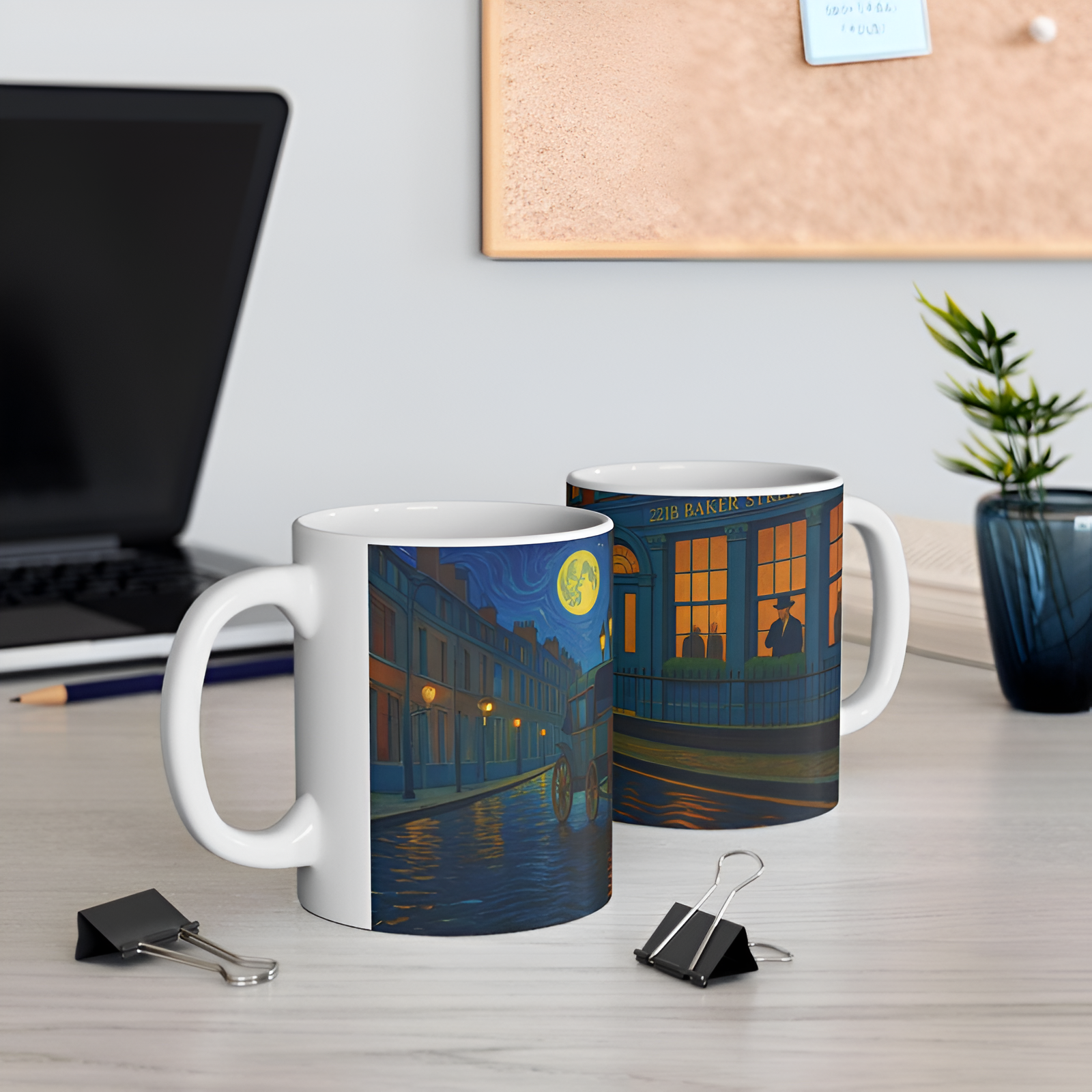 Sherlock Inspired Baker Street Evening Ceramic Mug 