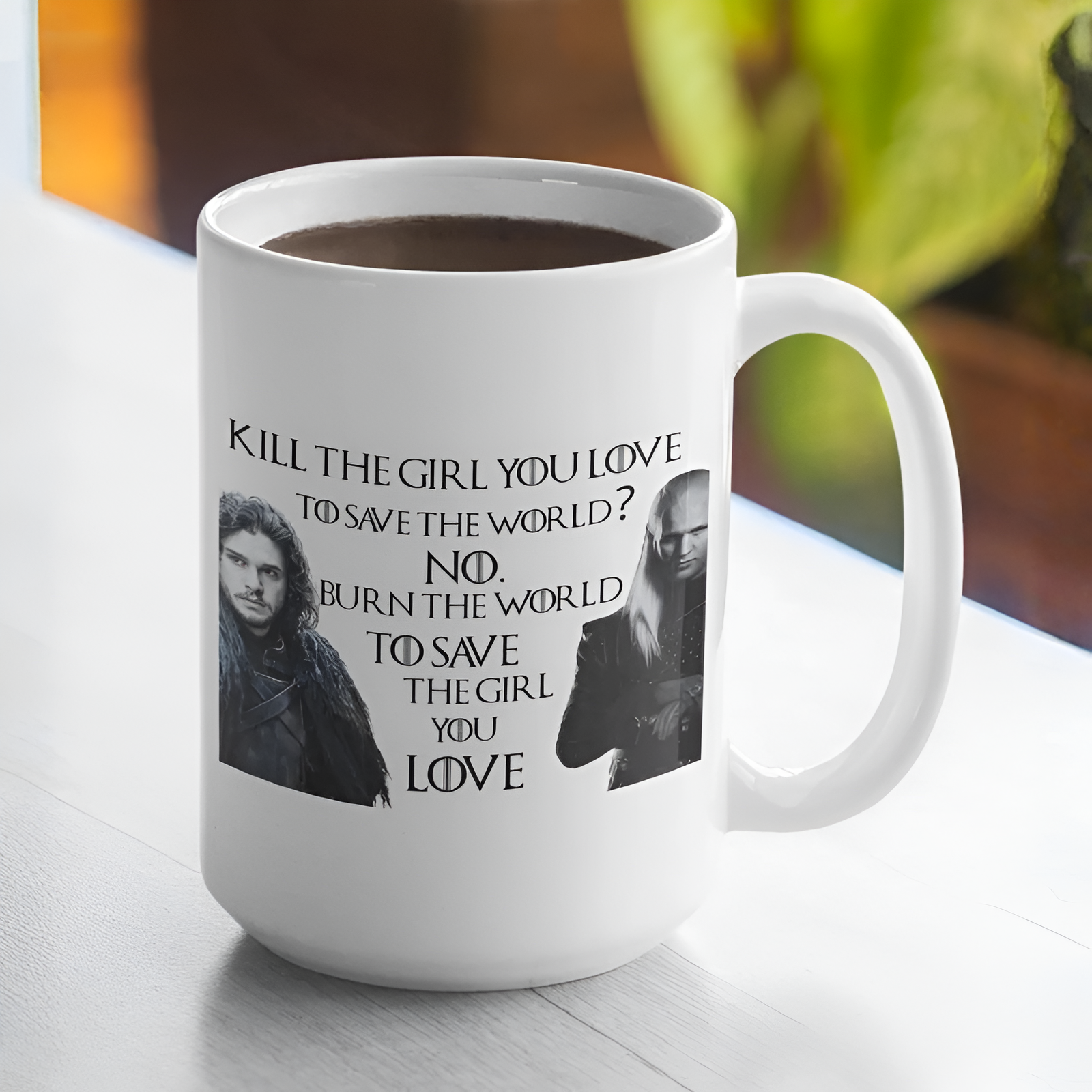 Game Of Thrones Themed Jon Snow And Daemon Targaryen Graphic Design Mug