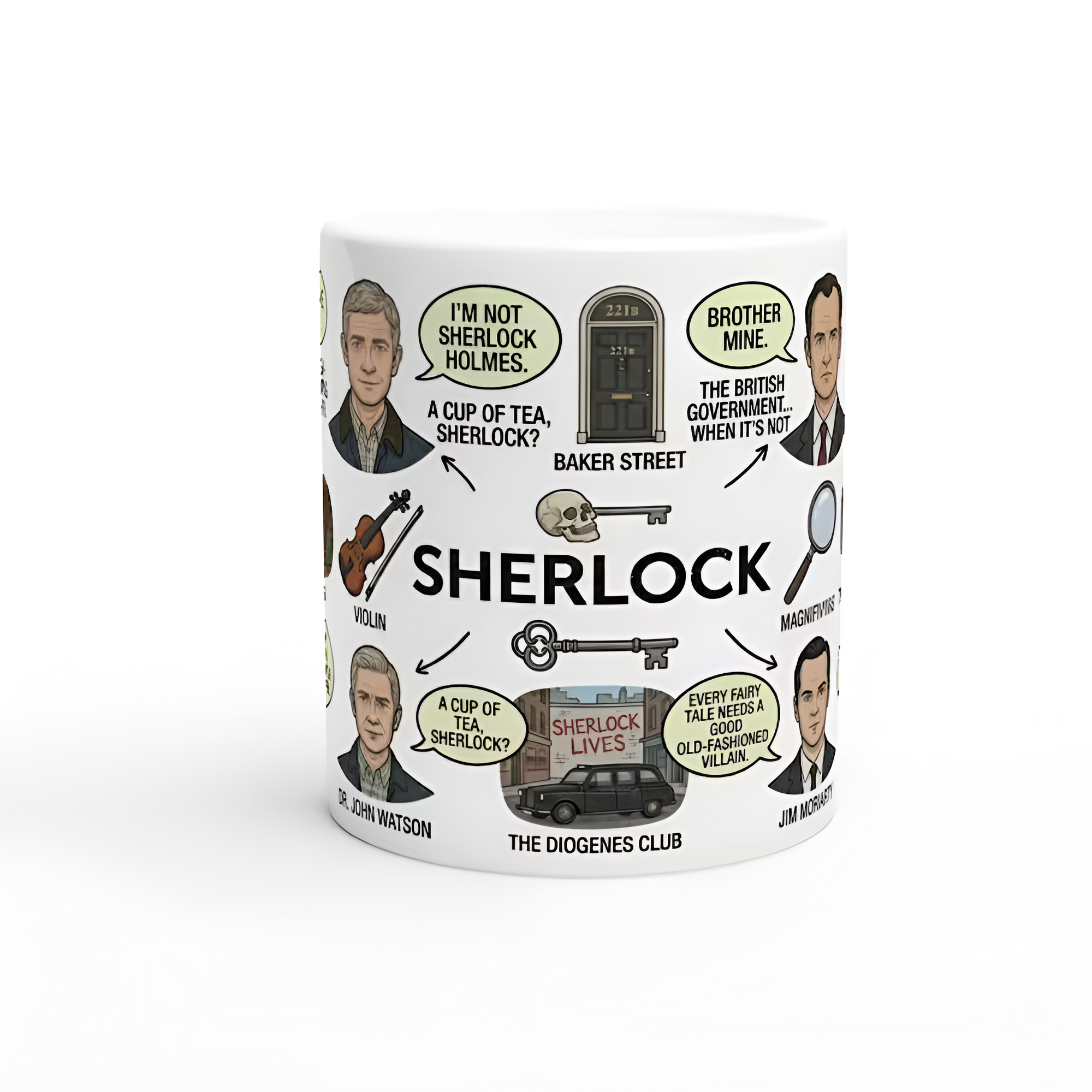 Sherlock Holmes Baker Street Character Ceramic Mug