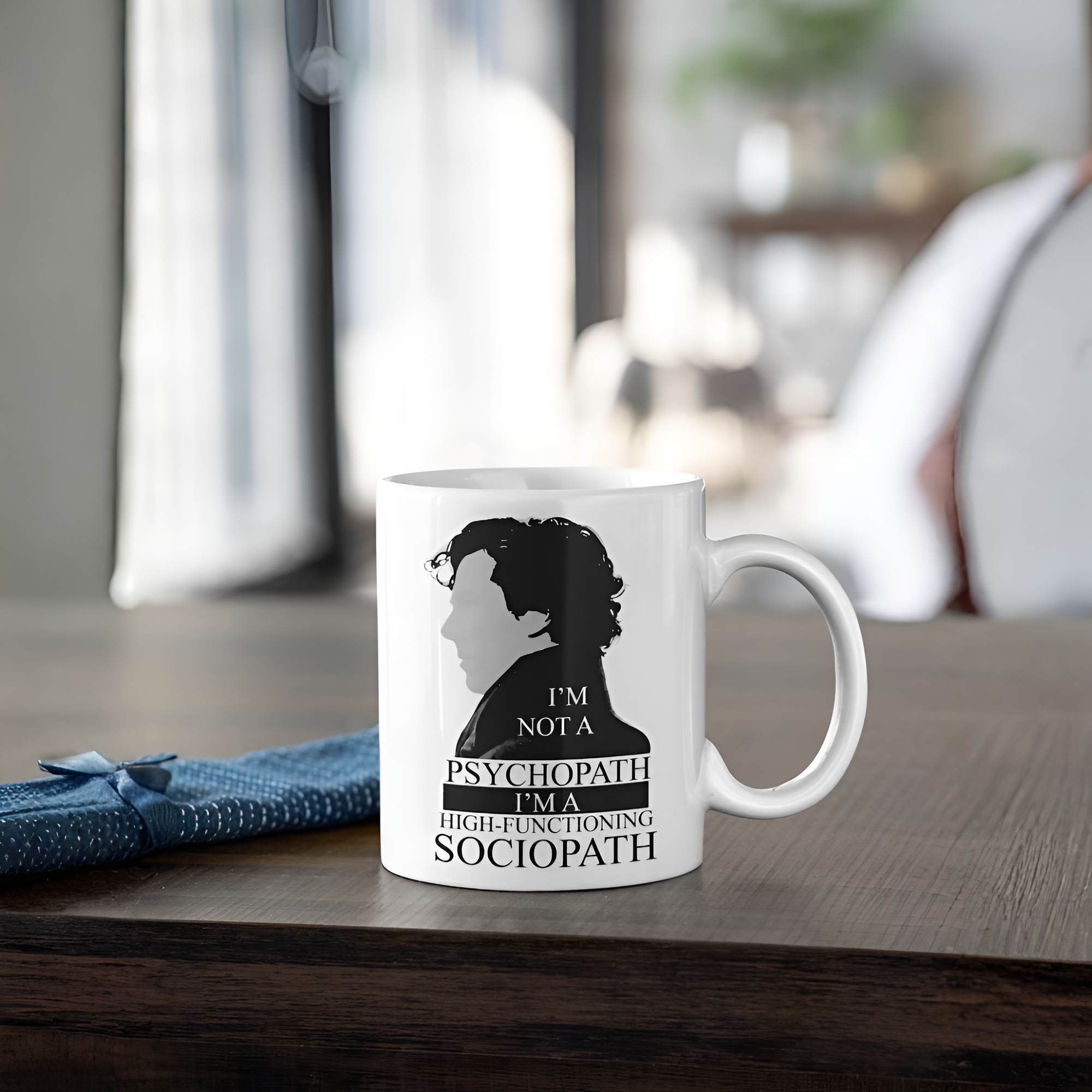 Sherlock Holmes Sociopath Quote Ceramic Coffee Mug