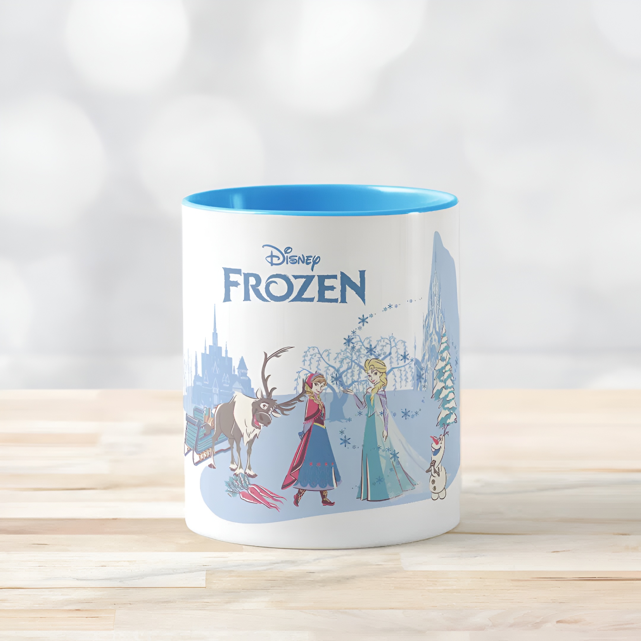 Disney Frozen Classic Mug  Sven, Anna, Elsa and Olaf Blue Pastel Coffee Cup