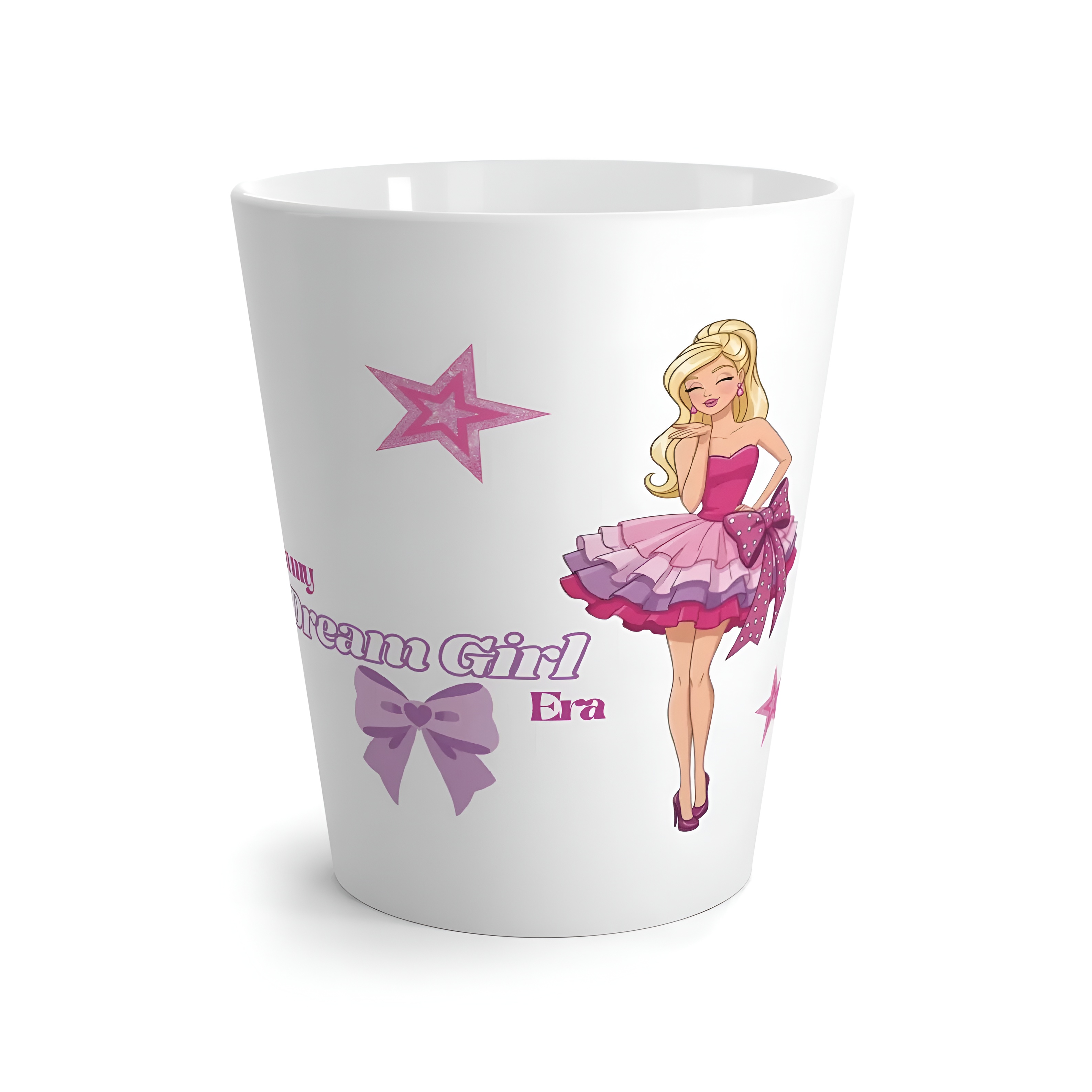 Dream Girl Latte Mug Pink Retro Coffee Cup