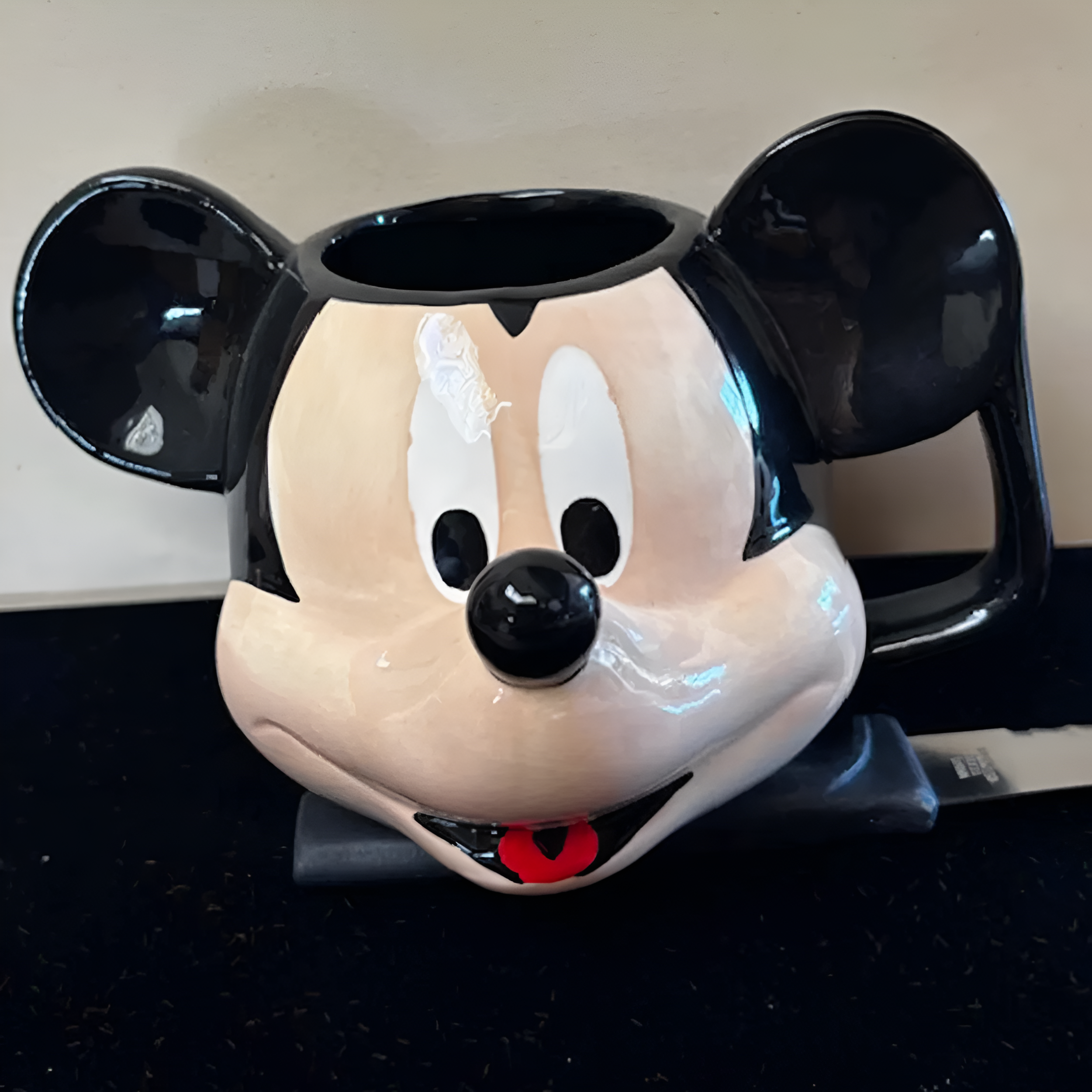 Set Of 2 Mickey And Minnie Mouse Character Themed Ceramic Figural Mug