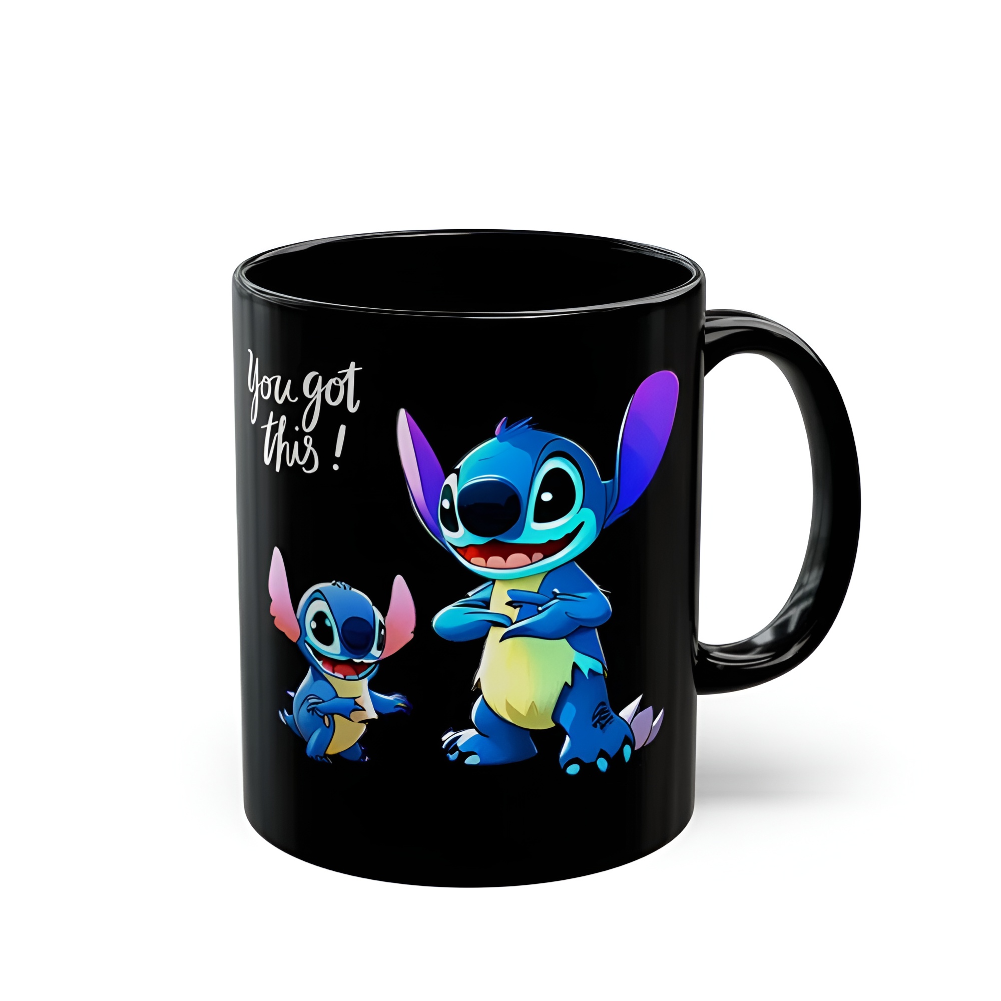 Stitch Themed Coffee Mug With Positive Motivational Message 