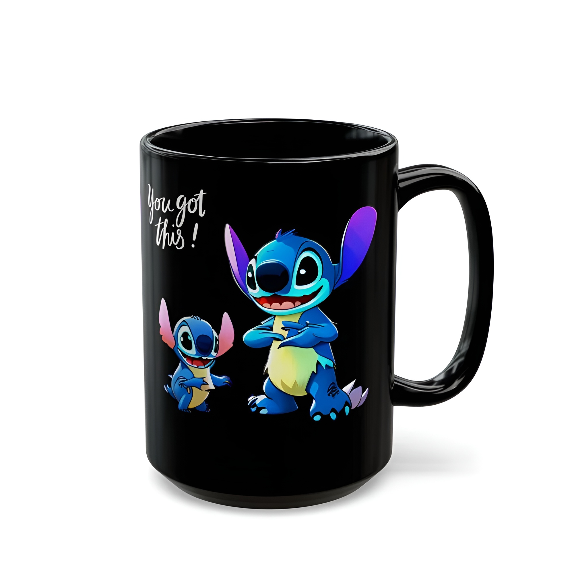 Stitch Themed Coffee Mug With Positive Motivational Message 