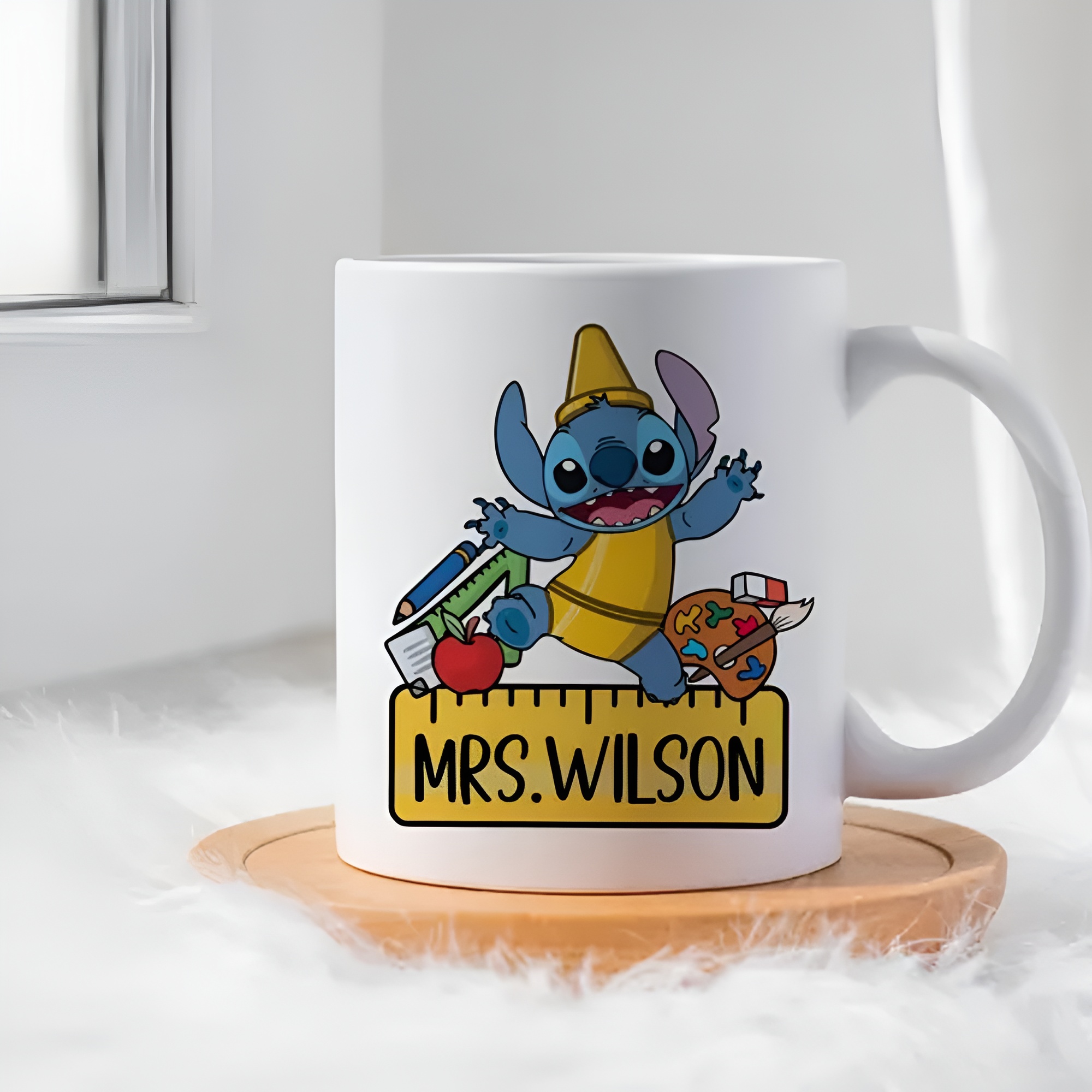 Personalized Coffee Mug With Stitch Cartoon Design