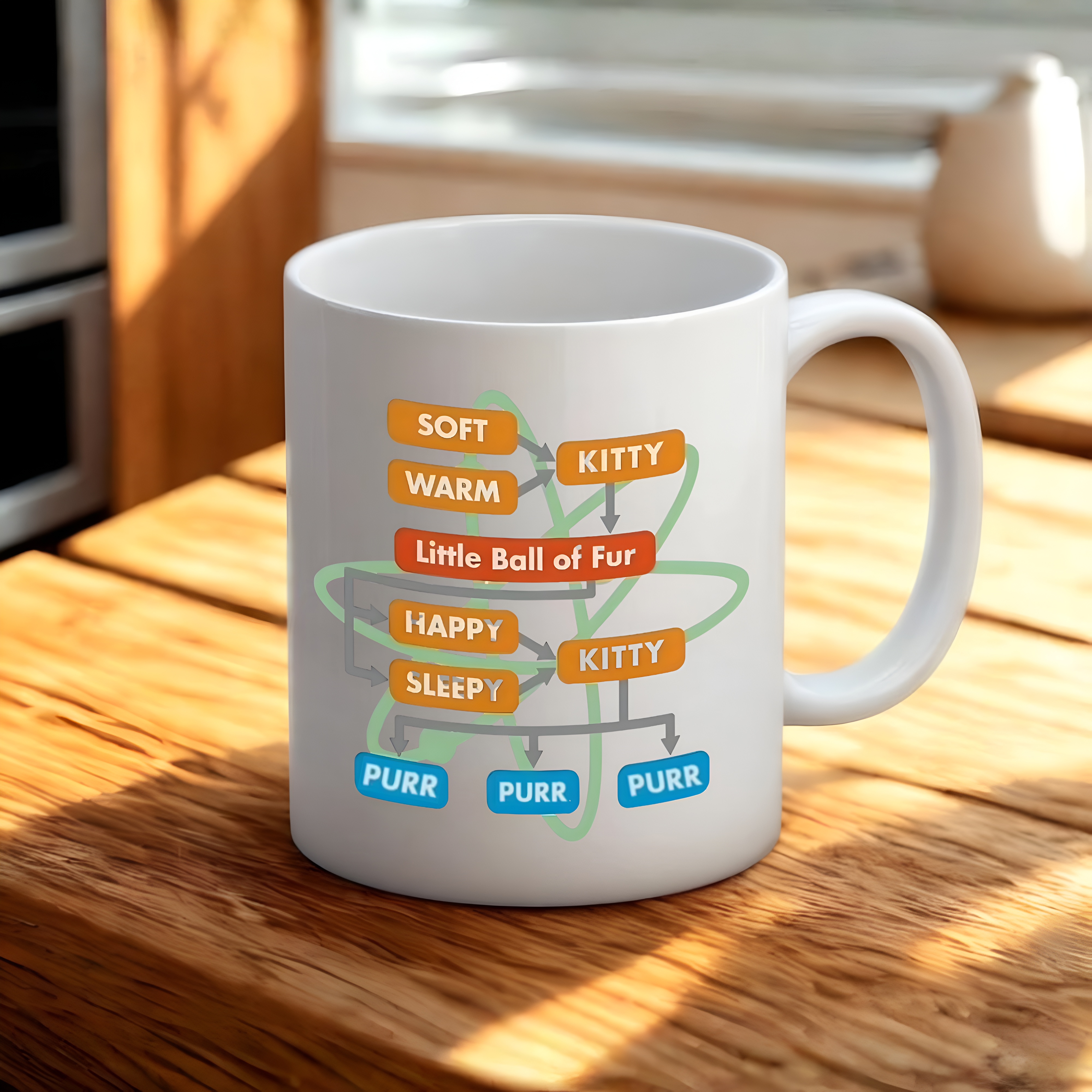 Big Bang Theory Soft Kitty Flowchart Diagram Mug