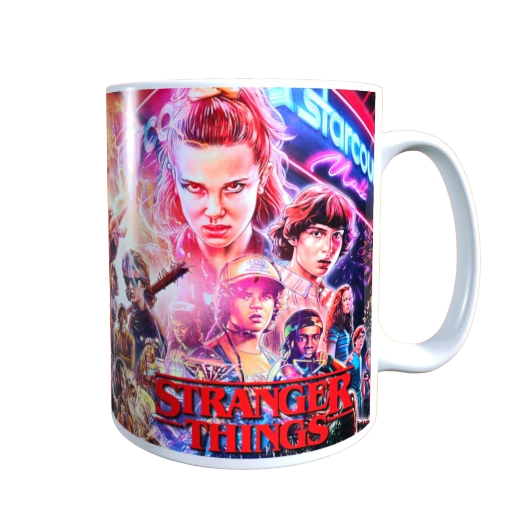 Stranger Things 11 Oz Coffee Mug With Character Poster Print