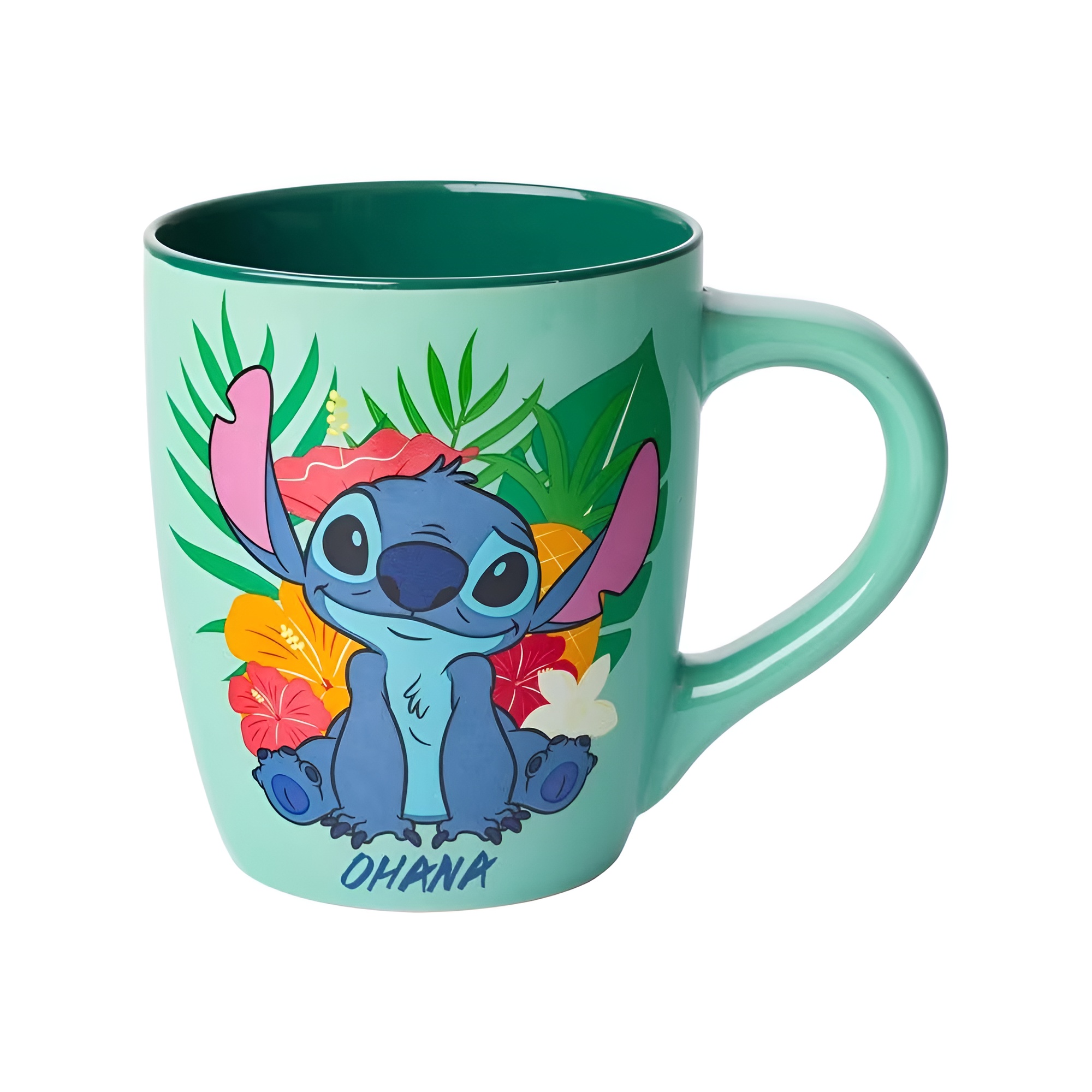 Stitch Floral Tropical Design Themed 25oz Ceramic Coffee Mug