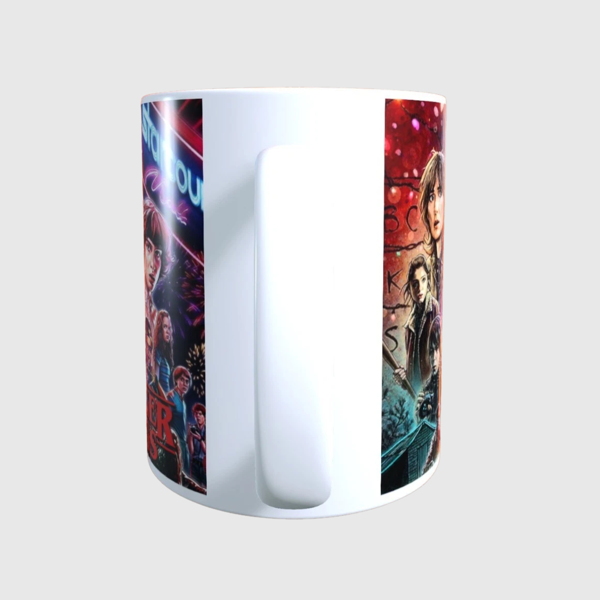Stranger Things 11 Oz Coffee Mug With Character Poster Print