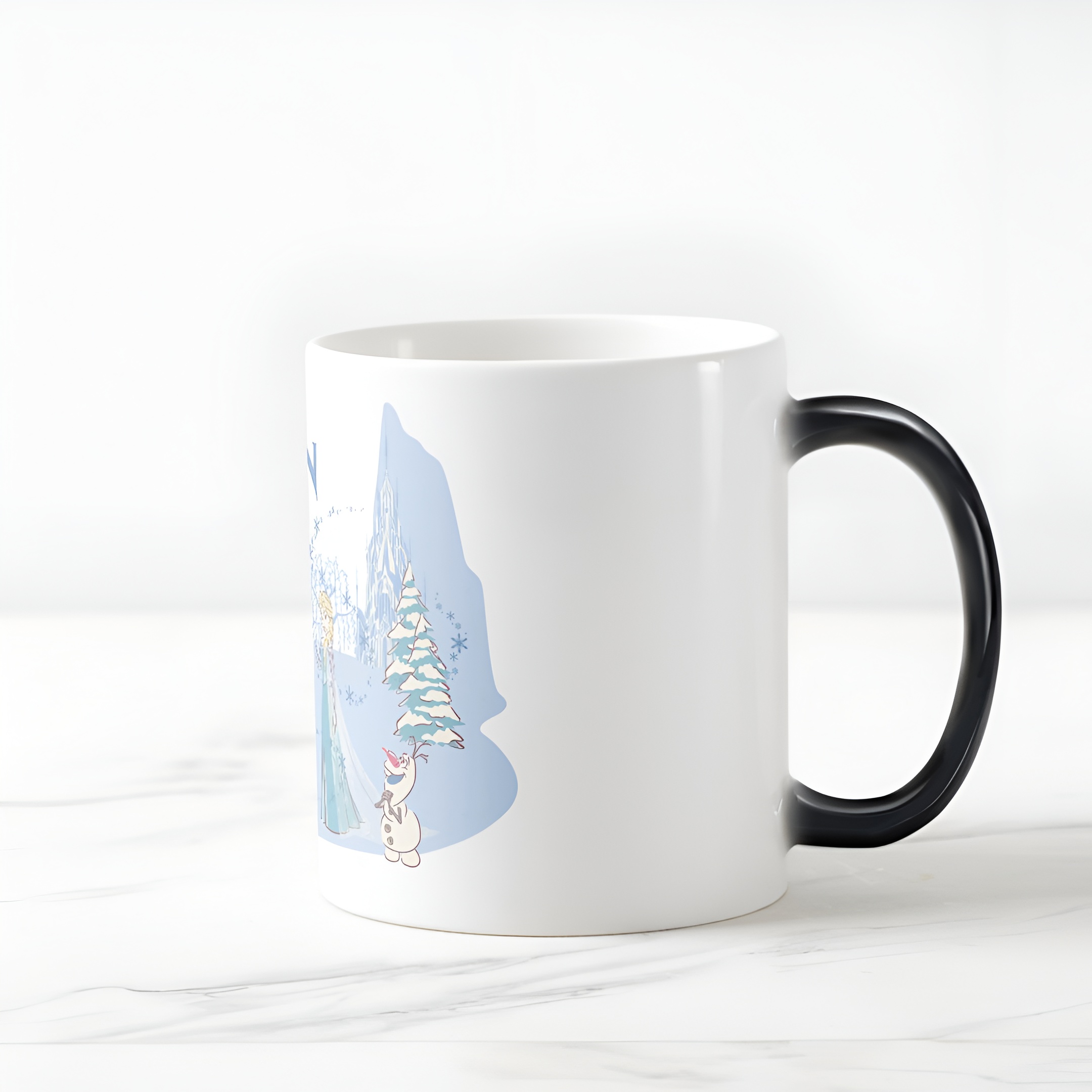 Frozen Blue Pastel Color Changing Mug Sven Anna Elsa Olaf Coffee Cup