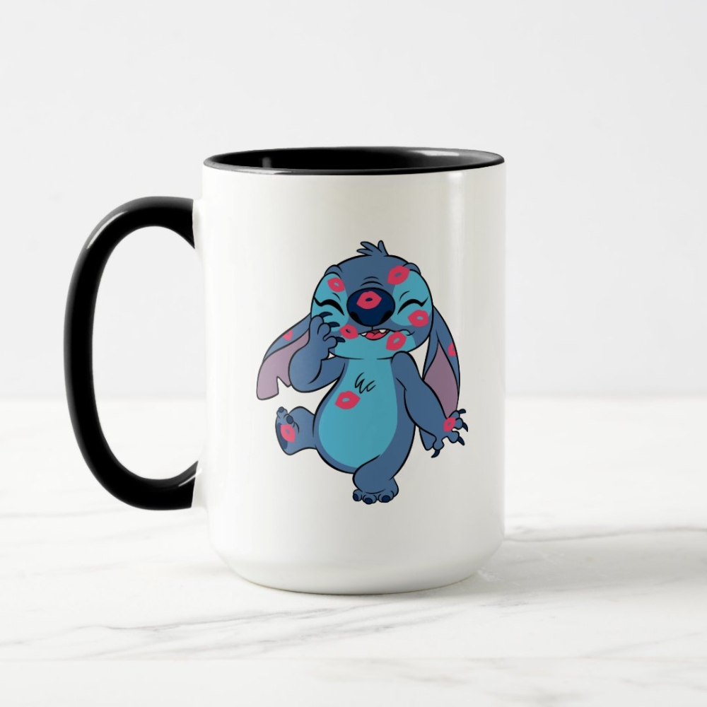 Stitch And Leo Two Tone Mug With Fun Character Print