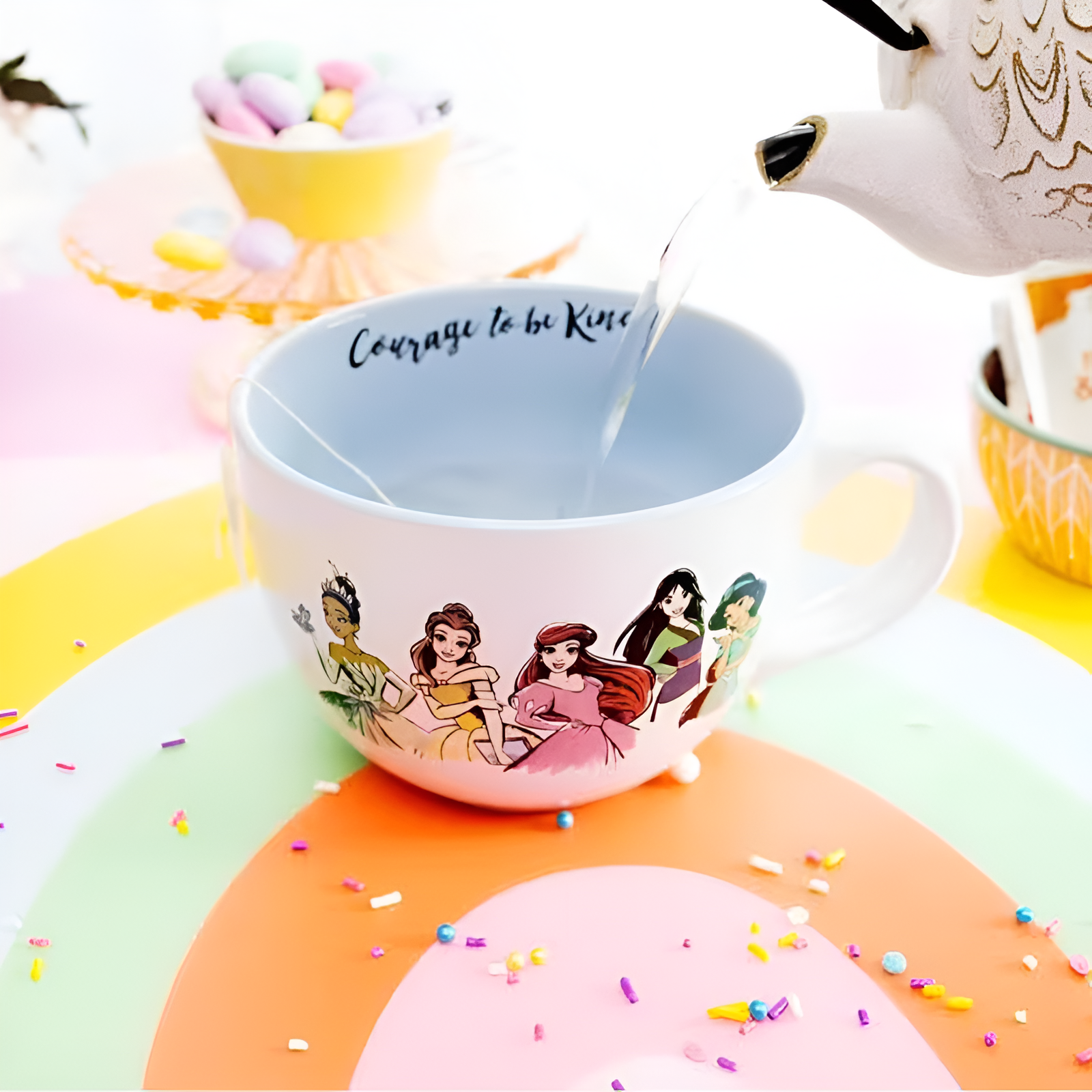 Princess Quote Soup Mug 24oz Courage To Be Kind Large Ceramic Cup