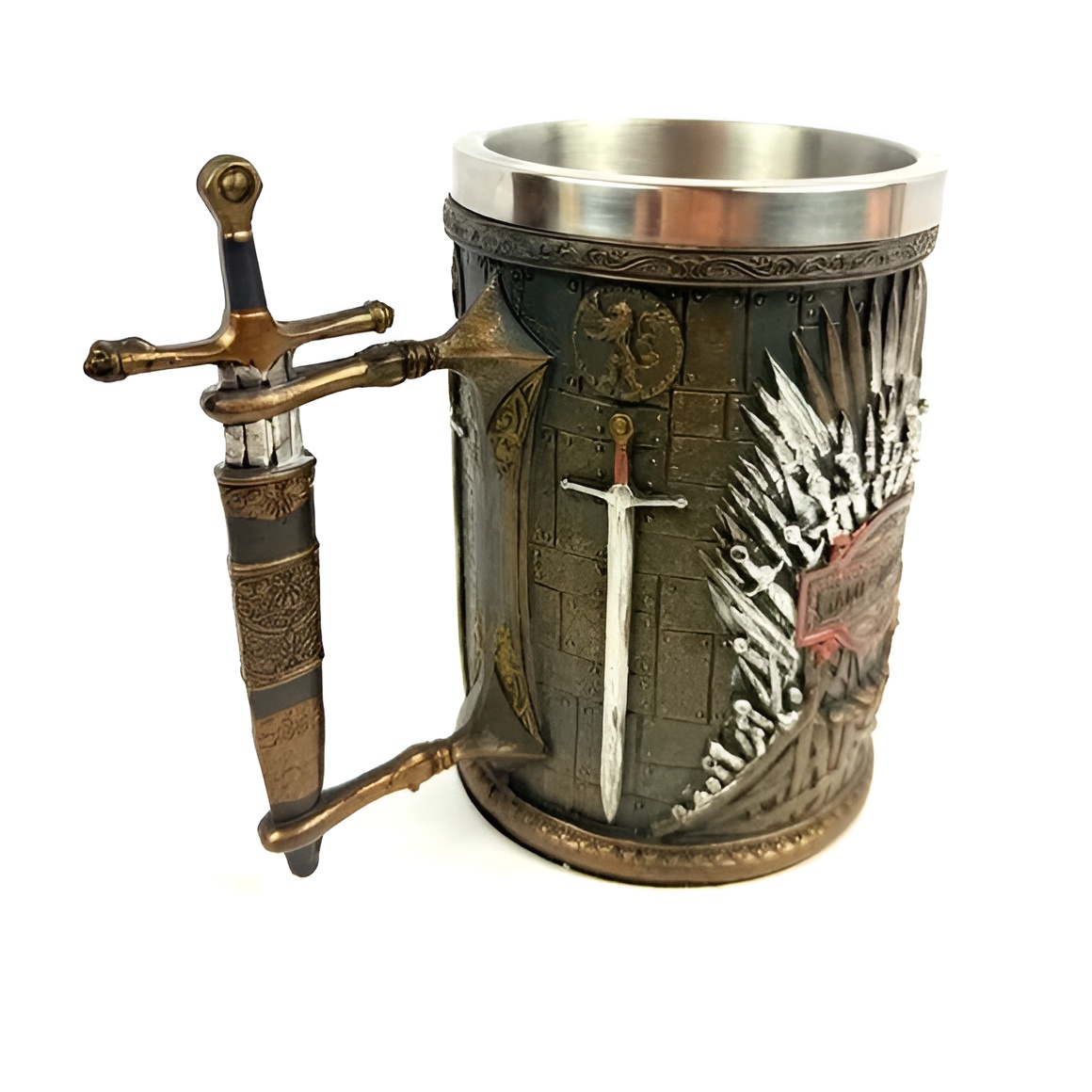 Game of Thrones Creative 3D Beer Mug Goblet Stainless Steel Tankard. Sward Mug