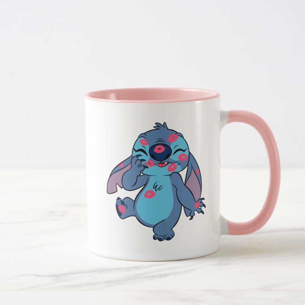 Stitch And Leo Two Tone Mug With Fun Character Print