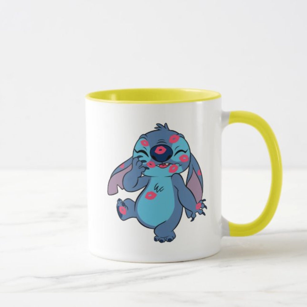Stitch And Leo Two Tone Mug With Fun Character Print