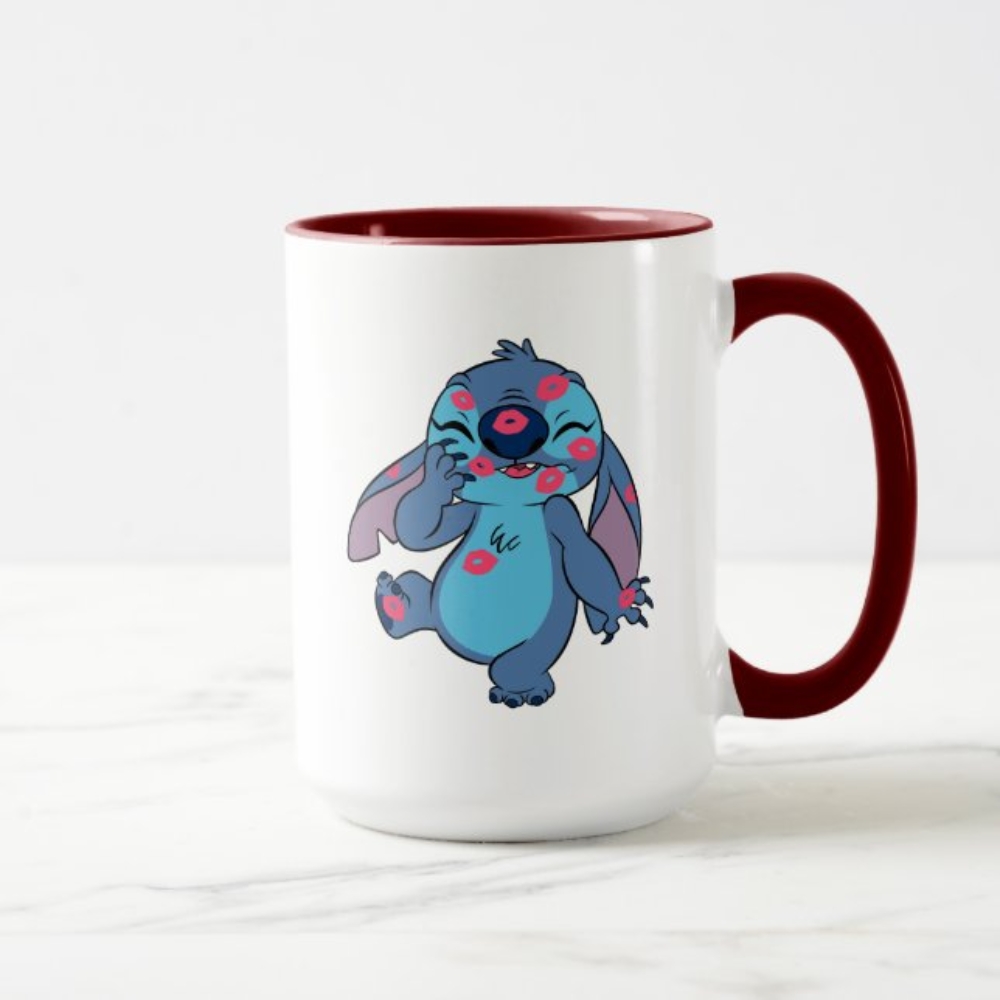 Stitch And Leo Two Tone Mug With Fun Character Print