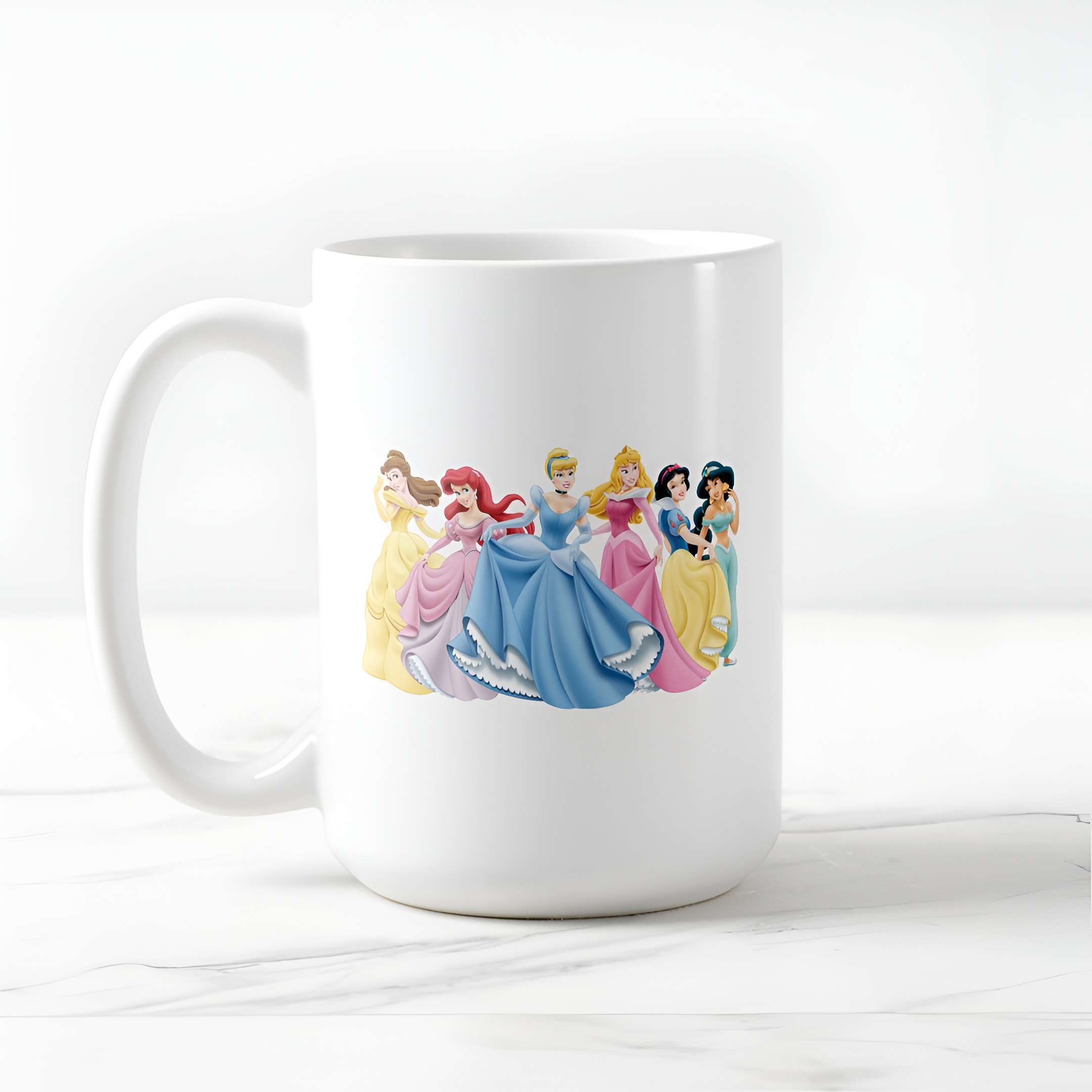 Cute Princess Coffee Mug Holding Dress Ceramic Tea Cup