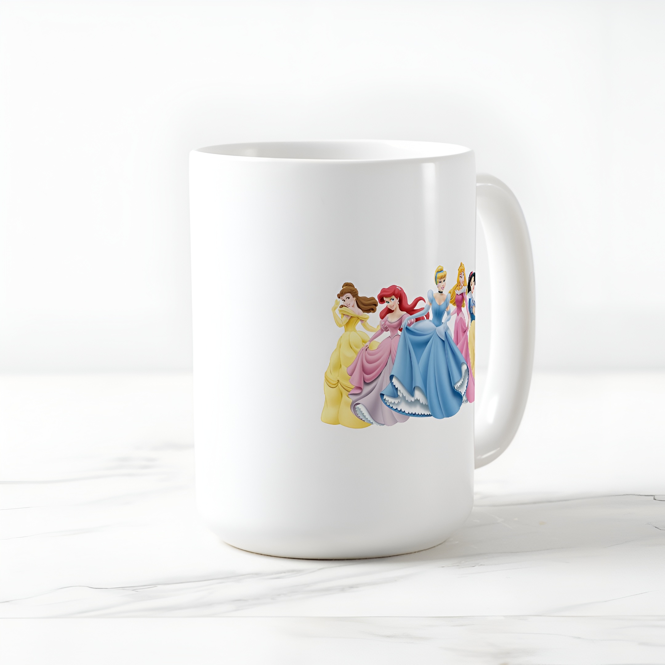 Cute Princess Coffee Mug Holding Dress Ceramic Tea Cup