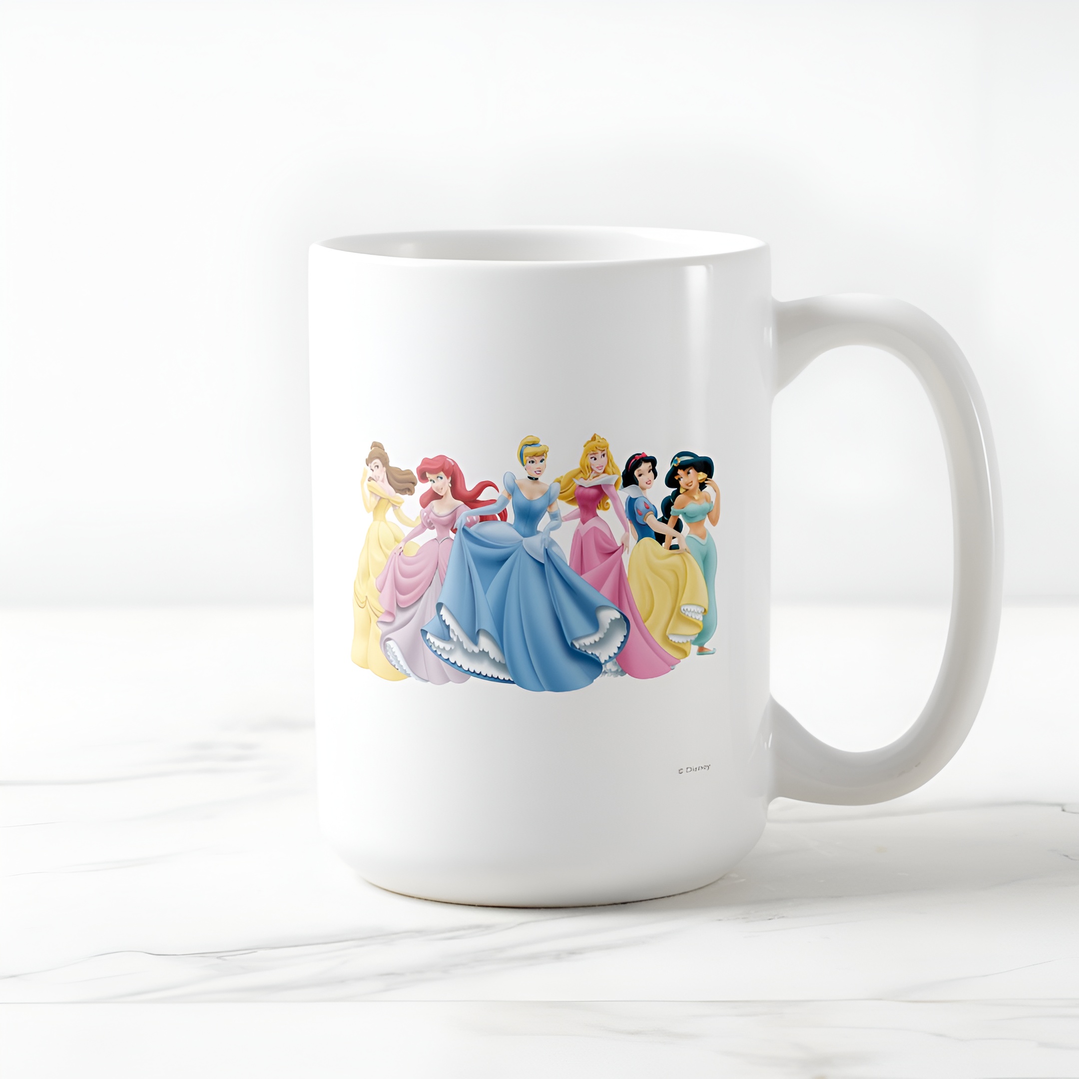 Cute Princess Coffee Mug Holding Dress Ceramic Tea Cup