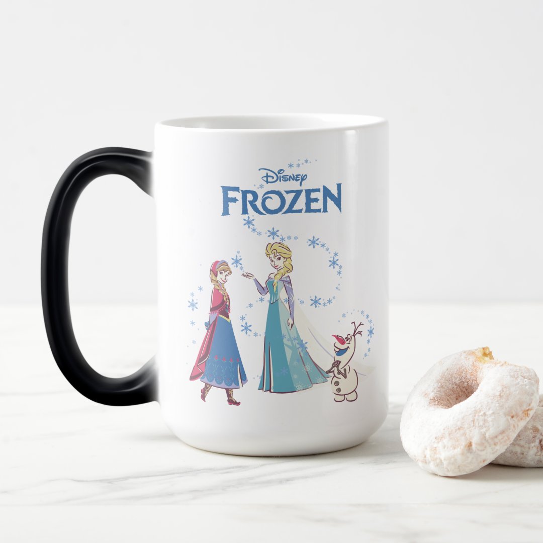 Frozen Heat Reveal Mug Elsa Anna Olaf Color Changing Coffee Cup