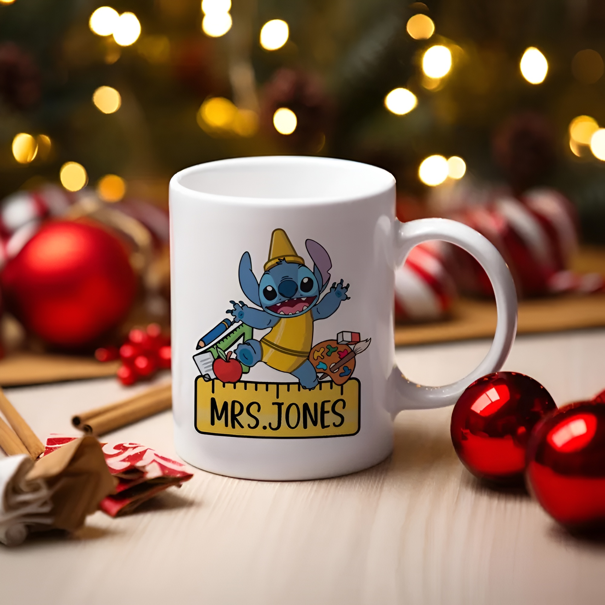 Personalized Coffee Mug With Stitch Cartoon Design