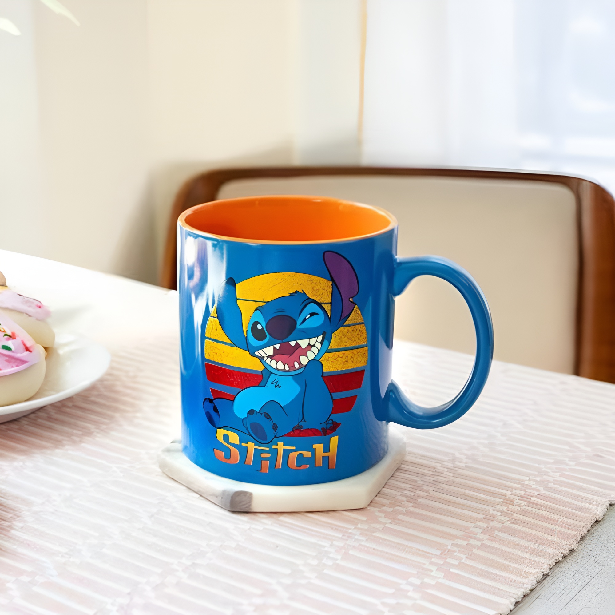 Stitch Sunset Glitter Design Print 20oz Ceramic Coffee Mug