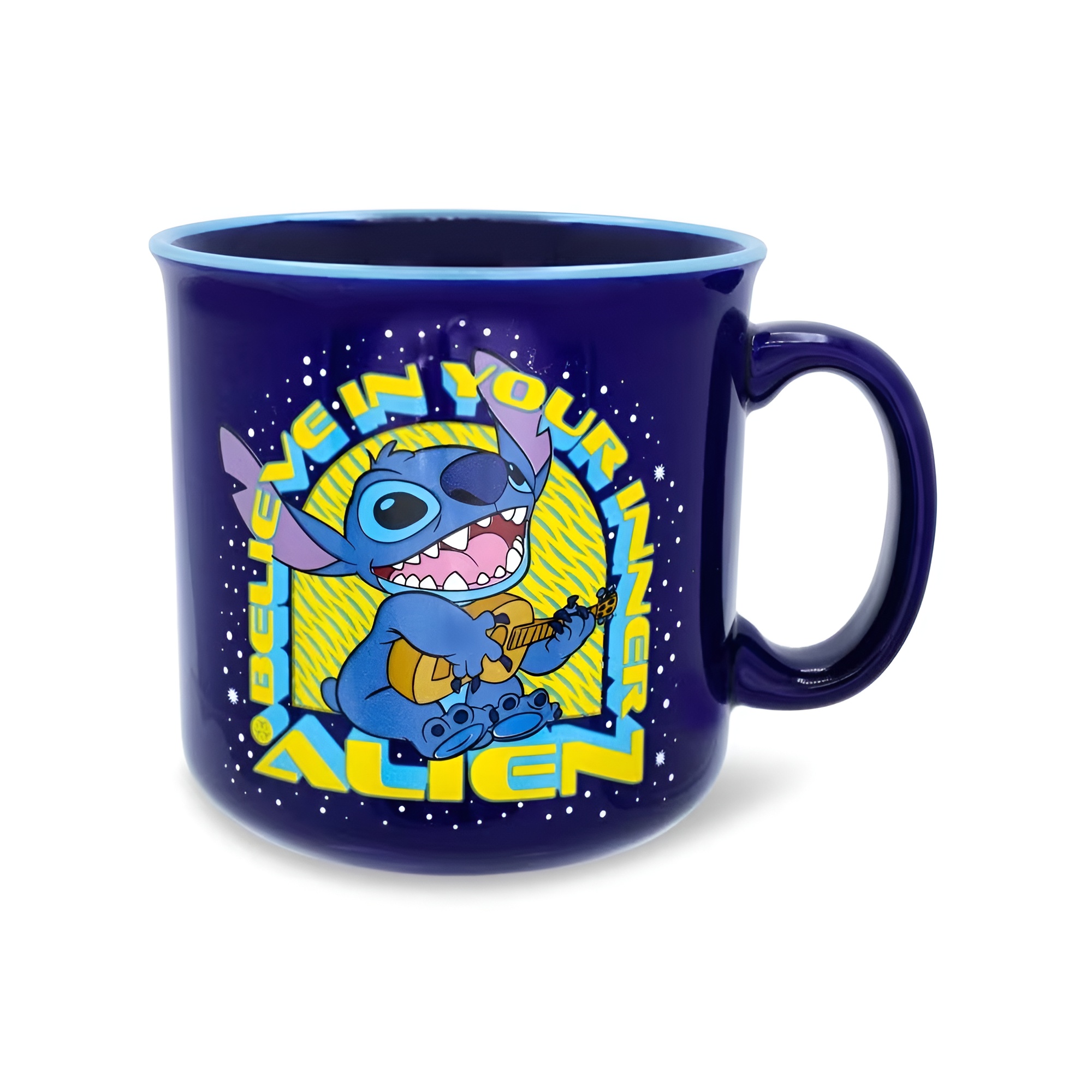 Believe In Your Inner Alien Text Print 20oz Stitch Camper Coffee Mug