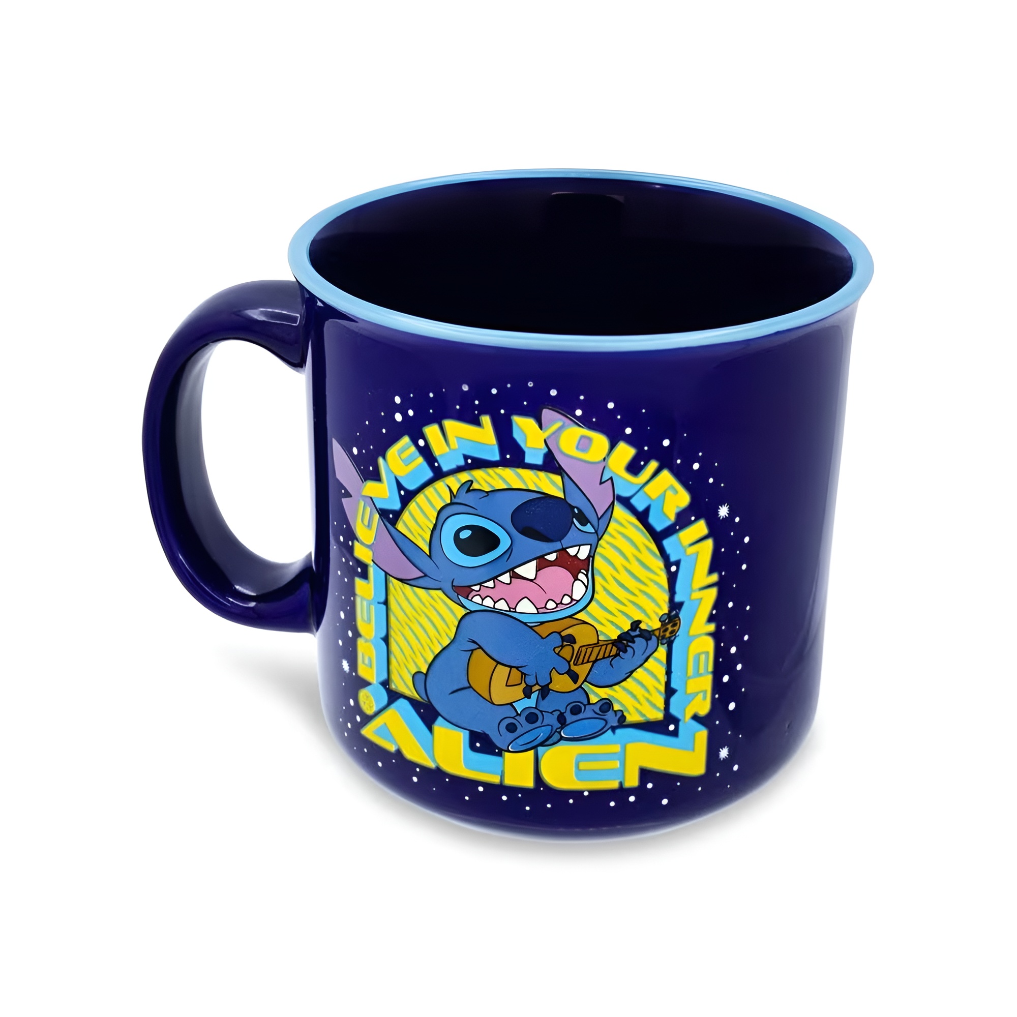 Believe In Your Inner Alien Text Print 20oz Stitch Camper Coffee Mug