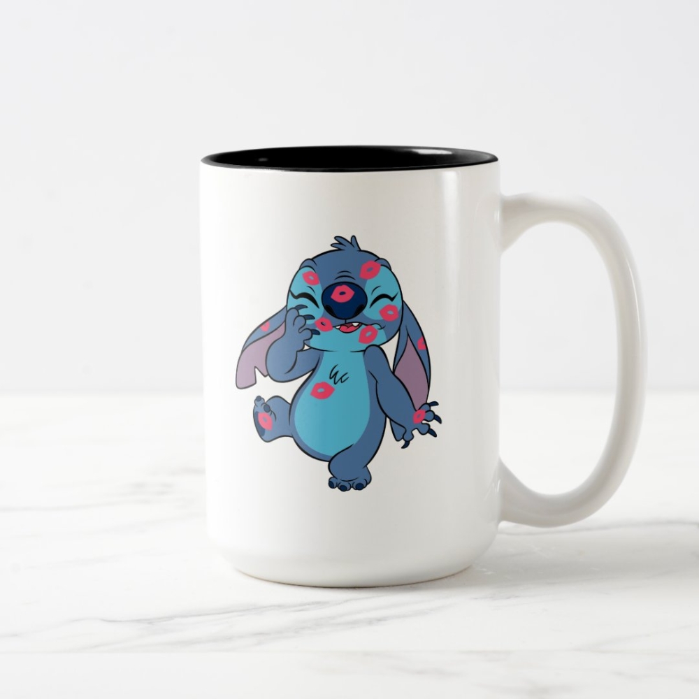 Stitch And Leo Two Tone Mug With Fun Character Print