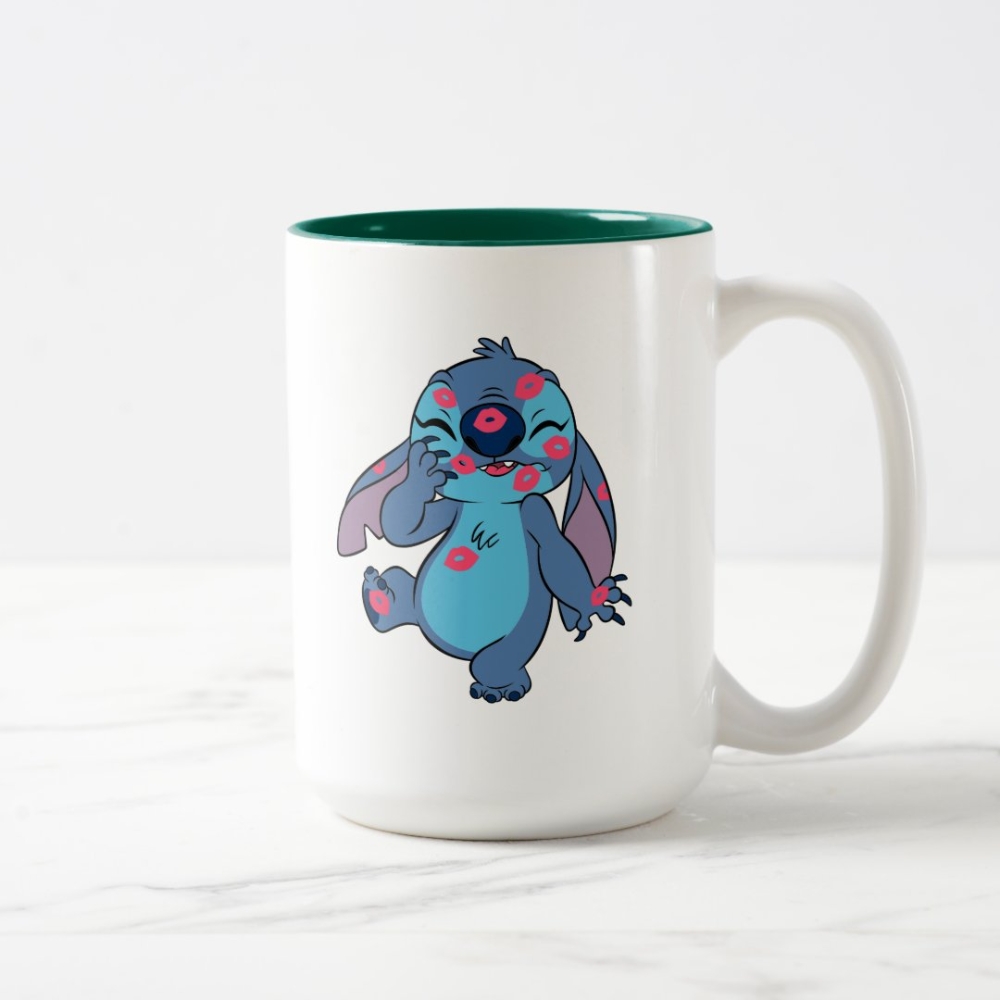 Stitch And Leo Two Tone Mug With Fun Character Print